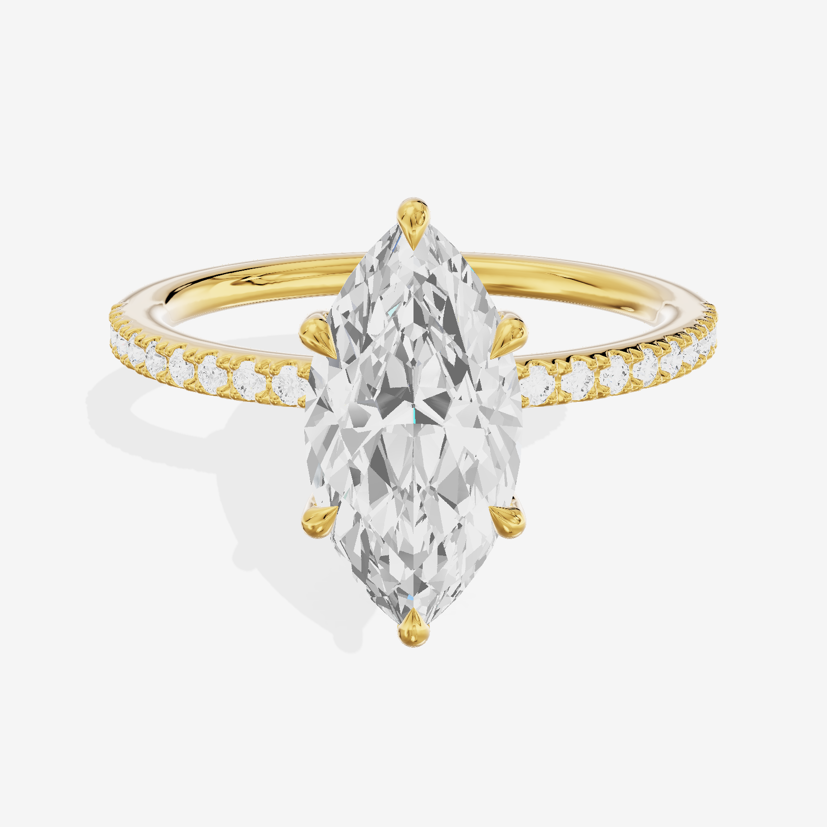 Tender Vowsae Marquise Engagement Ring with Side Stones (1/8 ct. tw.) in 18K Yellow Gold