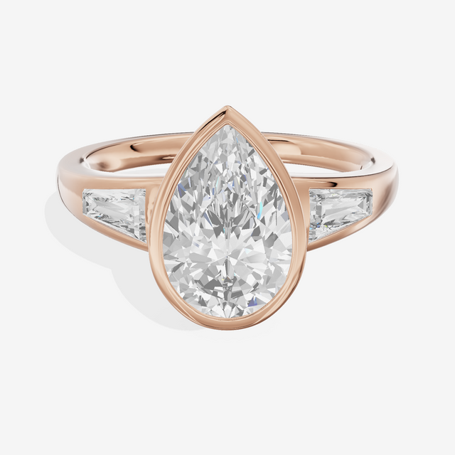 Modern Triade Pear Three Stone Engagement Ring (1/2 ct. tw.) in 14K Rose Gold