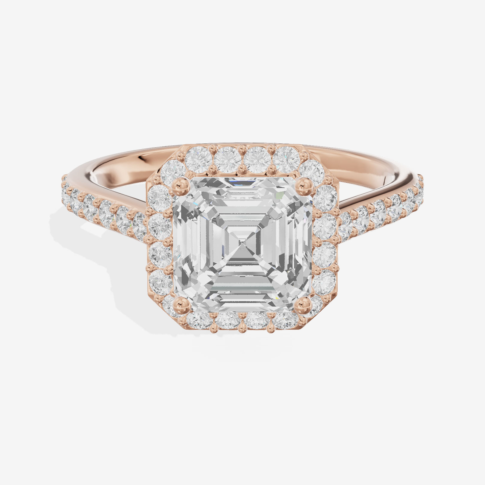 Lateria Halo Asscher Engagement Ring (1/3 ct. tw.) in 18K Rose Gold