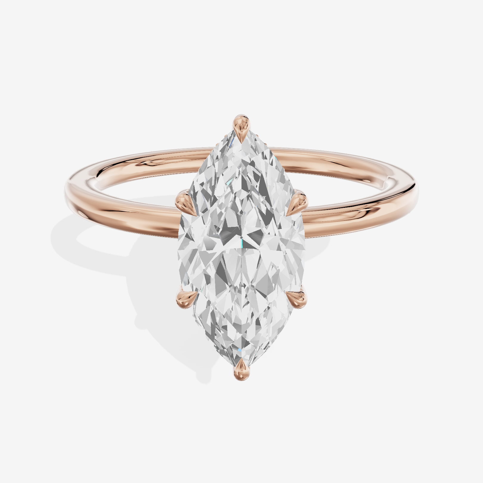 Grand Cherubine Marquise Engagement Ring with Side Stones (1/4 ct. tw.) in 18K Rose Gold