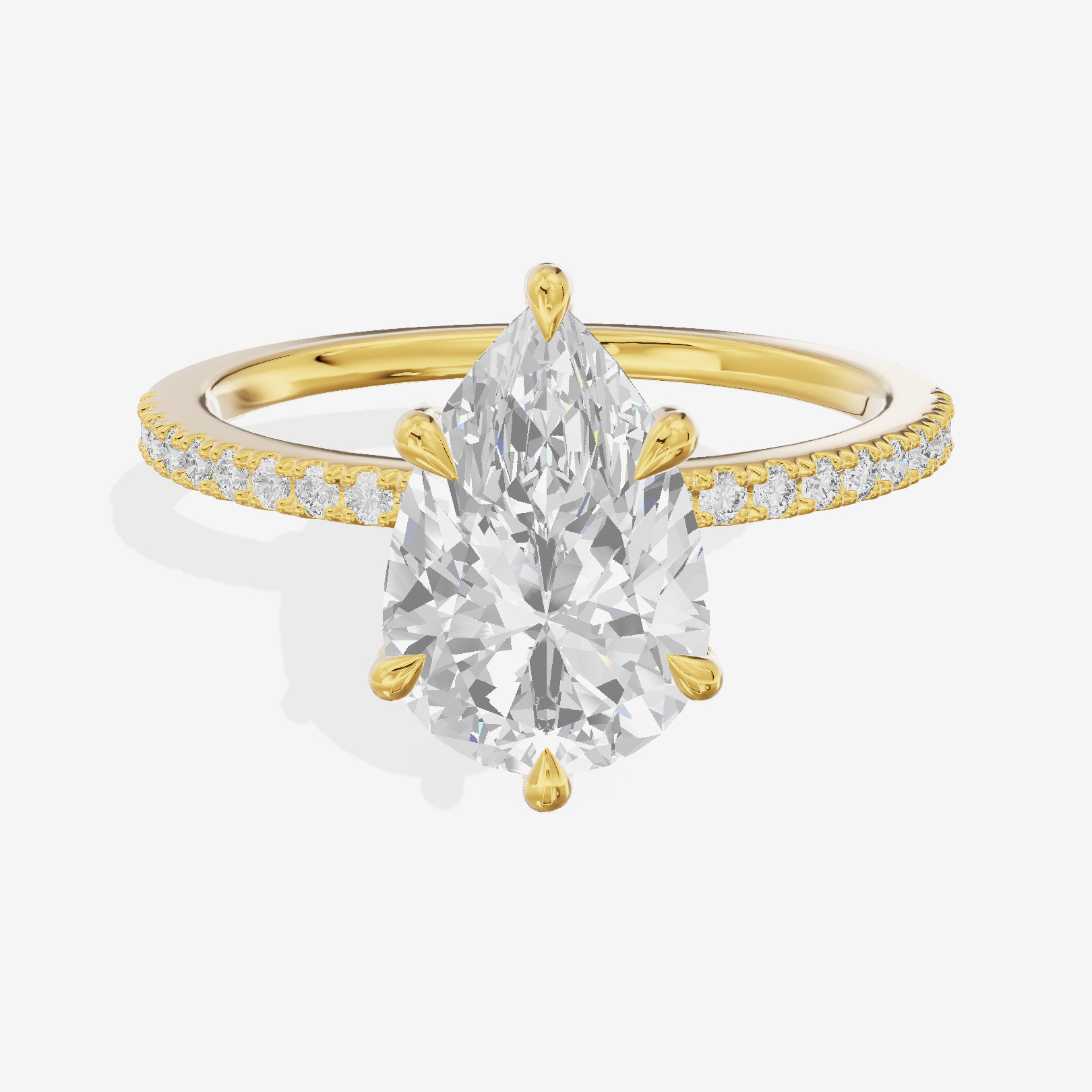 Lateria Hidden Halo Pear Engagement Ring (1/5 ct. tw.) in 18K Yellow Gold