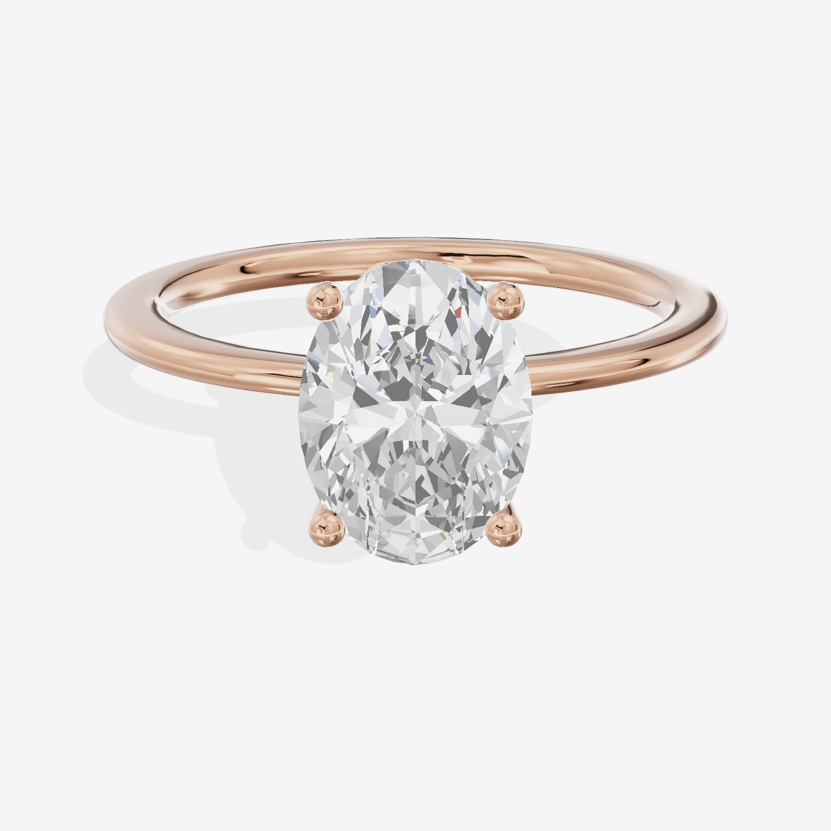 Whispered Promezza 1.4mm Oval Solitaire Engagement Ring in 14K Rose Gold