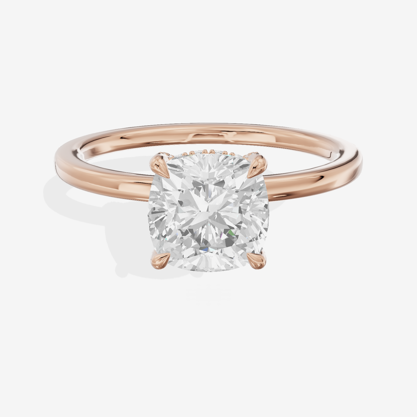 Grand Eversince Cushion Engagement Ring with Side Stones (3/5 ct. tw.) in 18K Rose Gold
