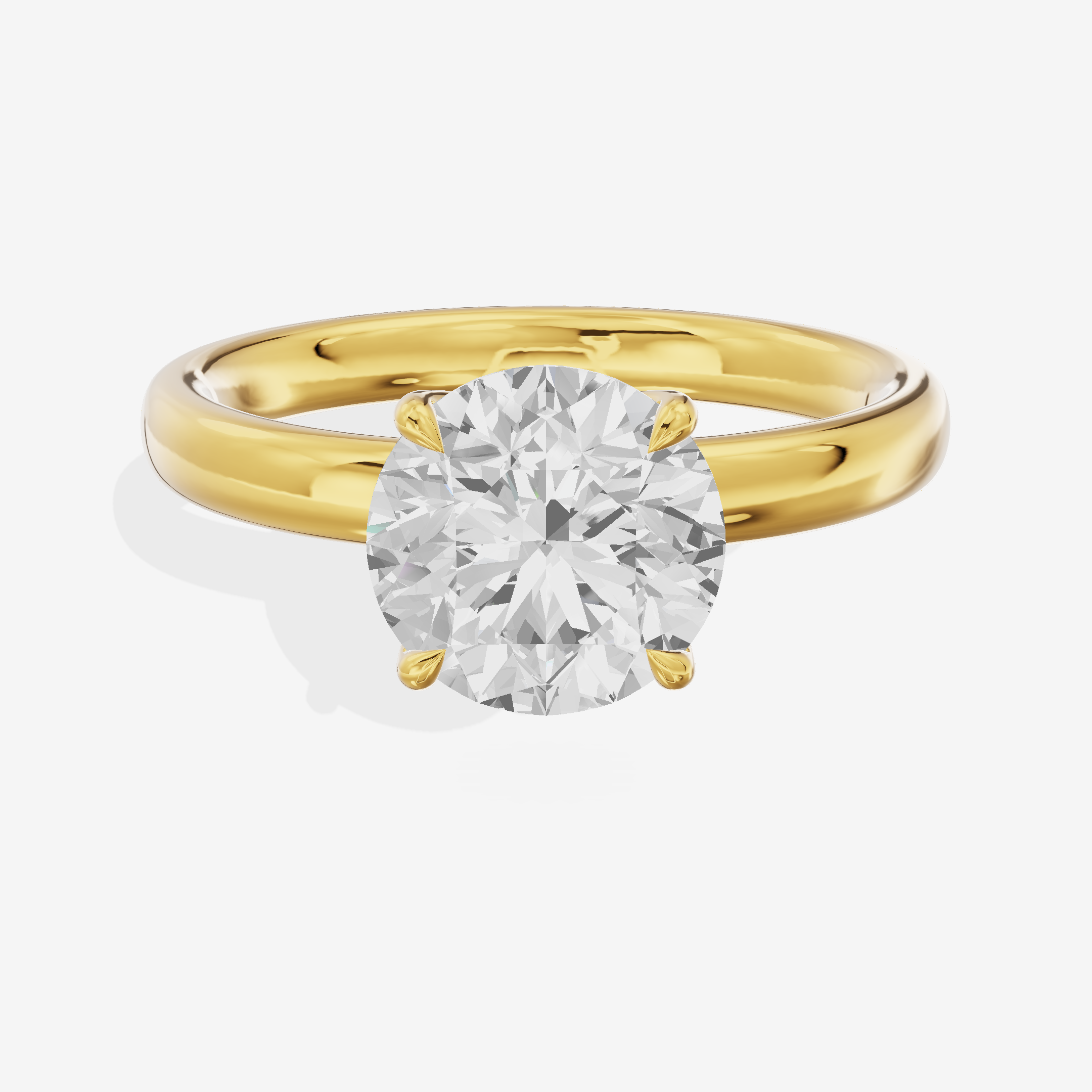 Hallowed Promezza 2.5mm Round Solitaire Engagement Ring in 18K Yellow Gold