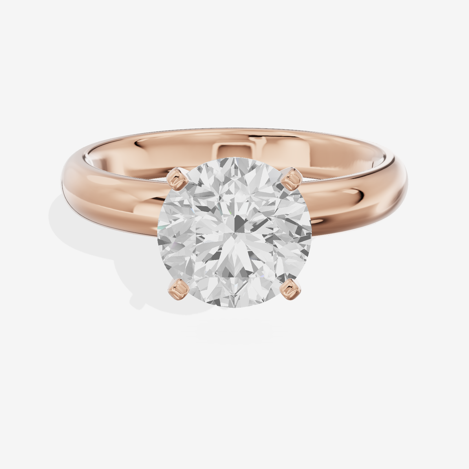 Sincere Trellis 3mm Round Comfort Fit Engagement Ring in 14K Rose Gold