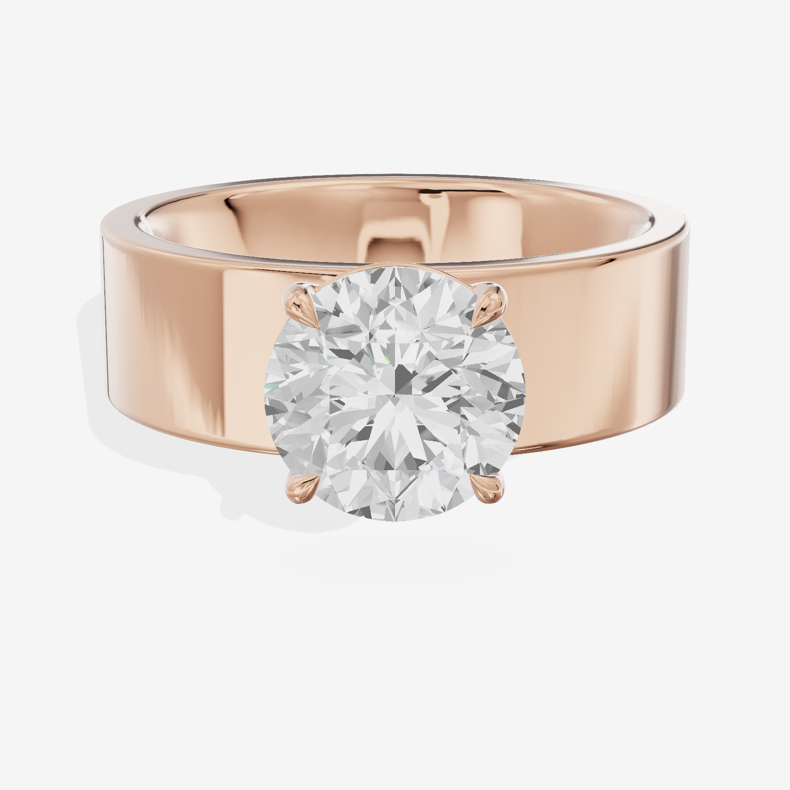 Aimora Solitaire 6mm Round Engagement Ring in 14K Rose Gold