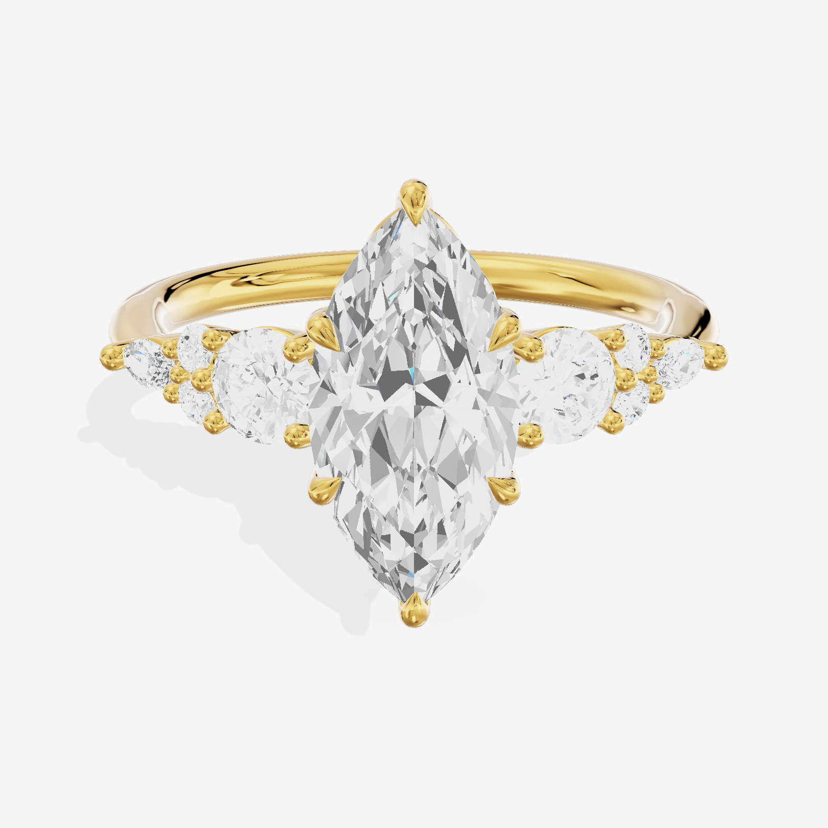 Triade Eternity Marquise Three Stone Engagement Ring (2/5 ct. tw.) in 18K Yellow Gold