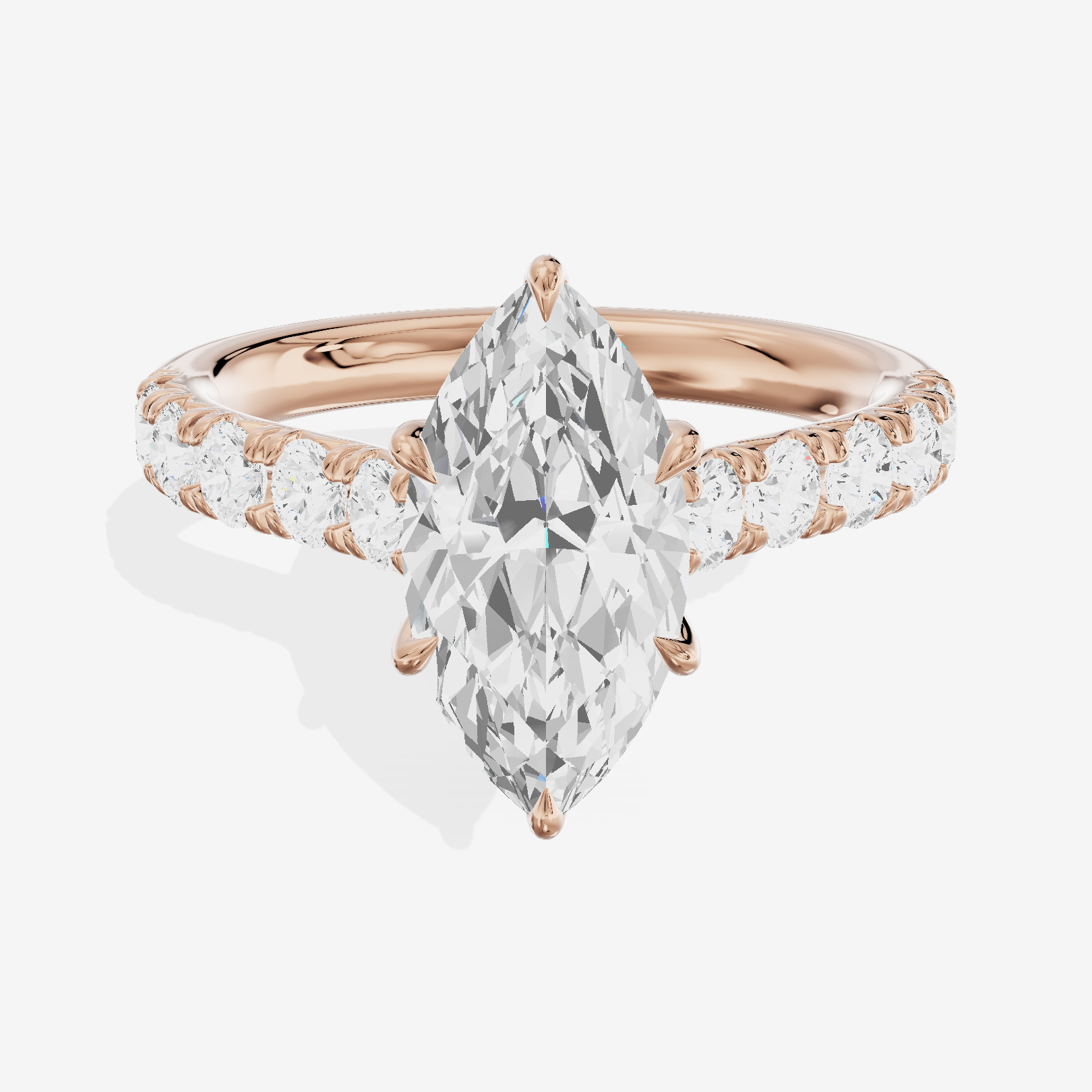 Halcyon Marquise Vintage Engagement Ring (1/2 ct. tw.) in 18K Rose Gold