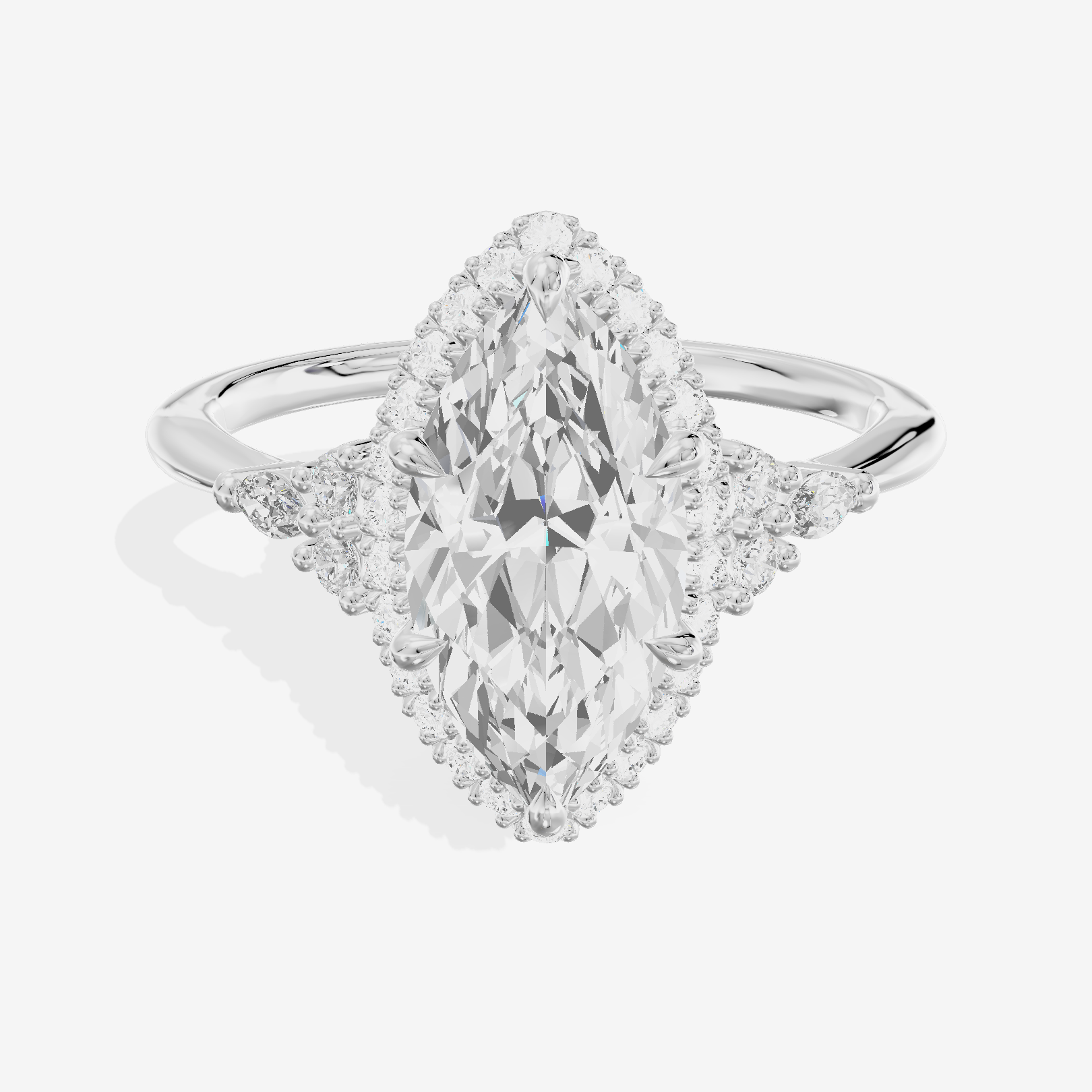 Clusta Halo Marquise Engagement Ring (1/2 ct. tw.) in 18K White Gold