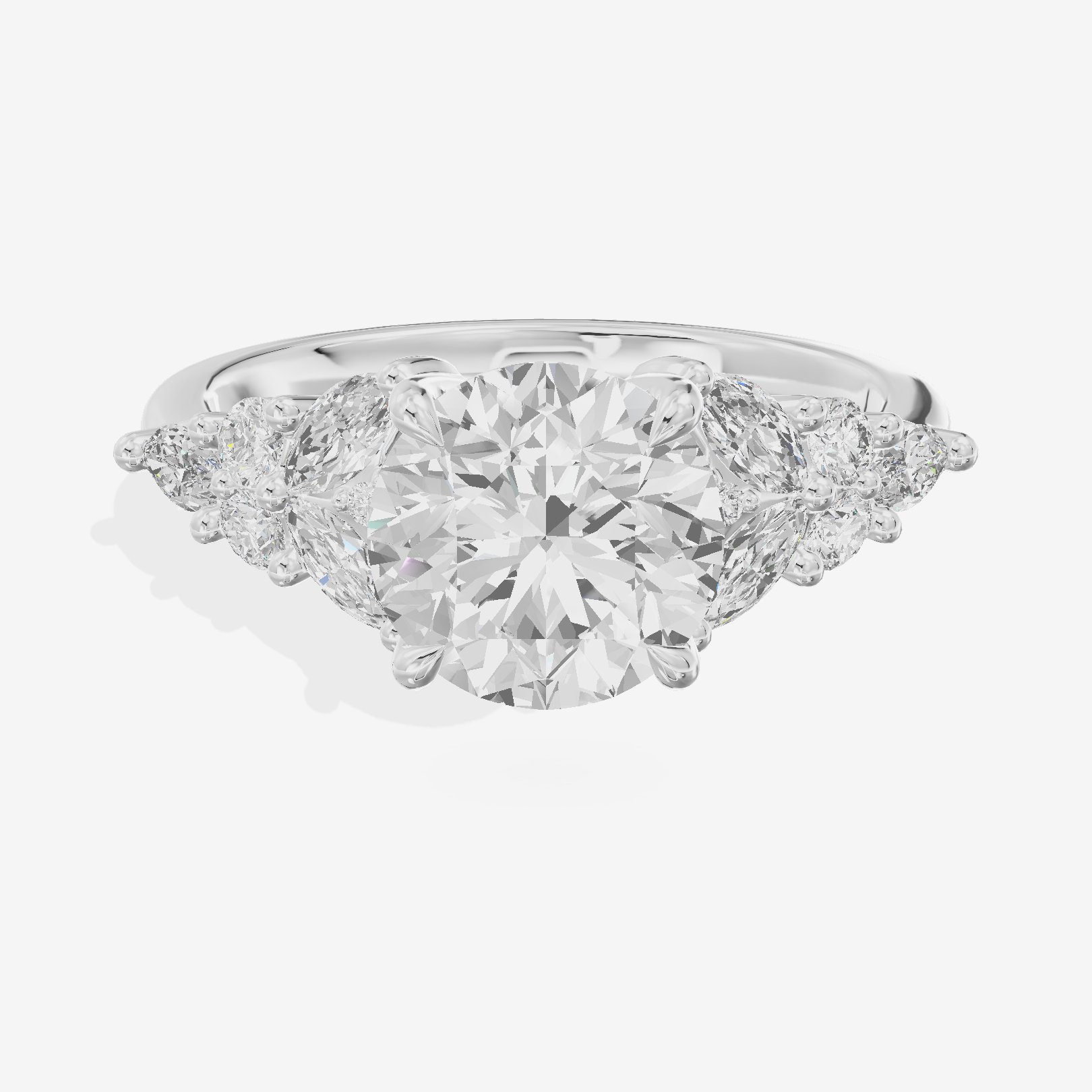 Tender Trueheart Round Engagement Ring with Side Stones (1/2 ct. tw.) in Platinum