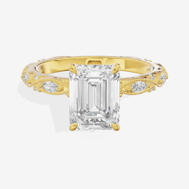 Vintage Whisper Emerald Engagement Ring (1/4 ct. tw.) in 14K Yellow Gold