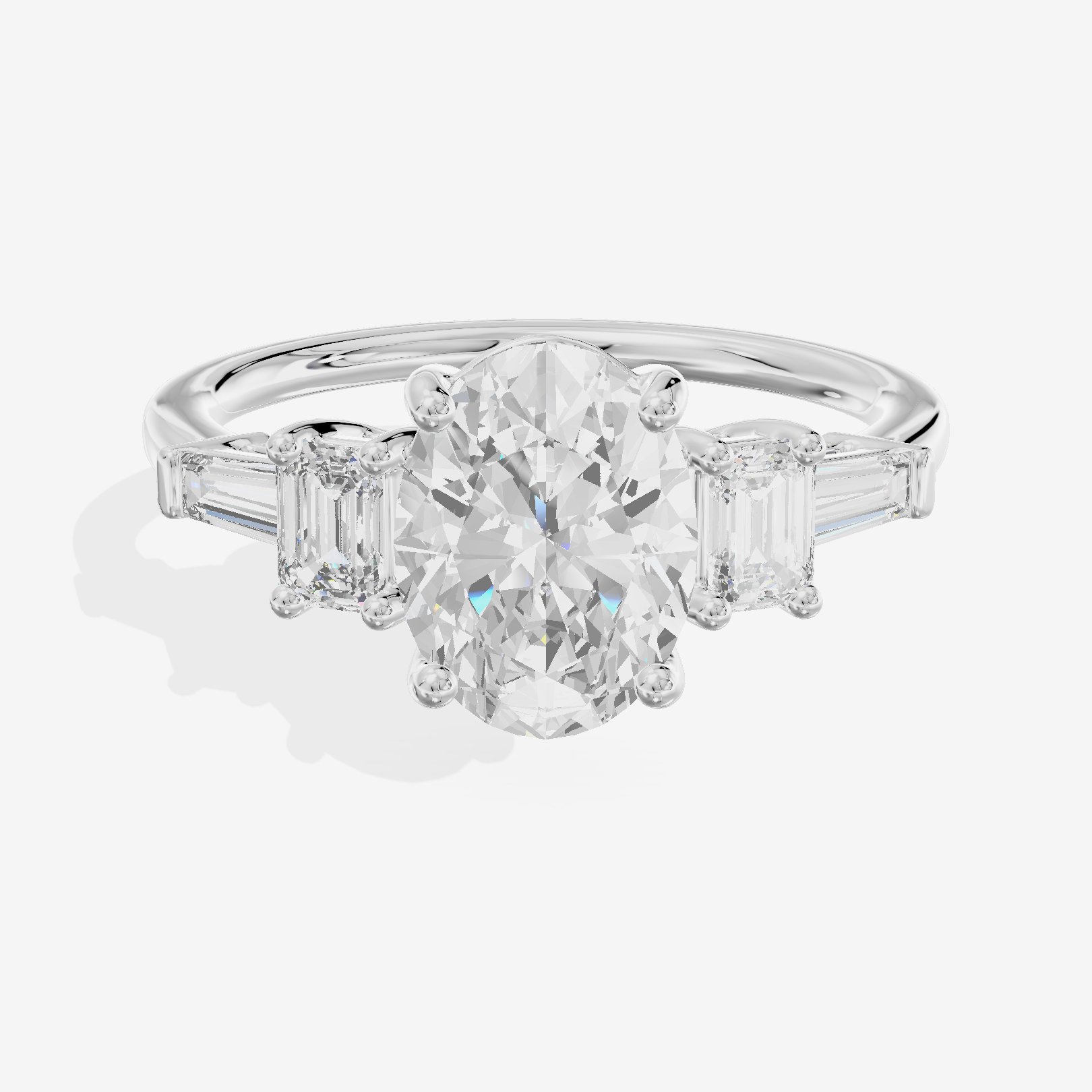 Vowsae Five Stone Oval Engagement Ring (3/4 ct. tw.) in 14K White Gold