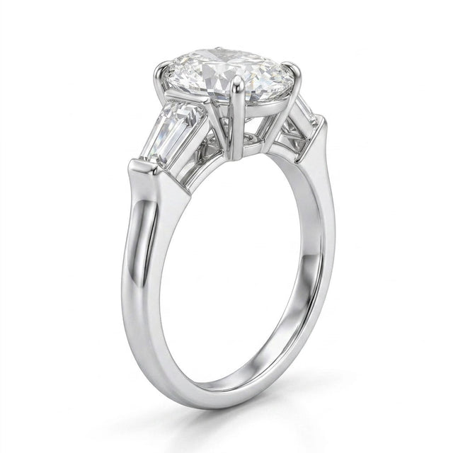 Three Stone Pear Engagement Ring (3.61 ct. tw.) in Platinum