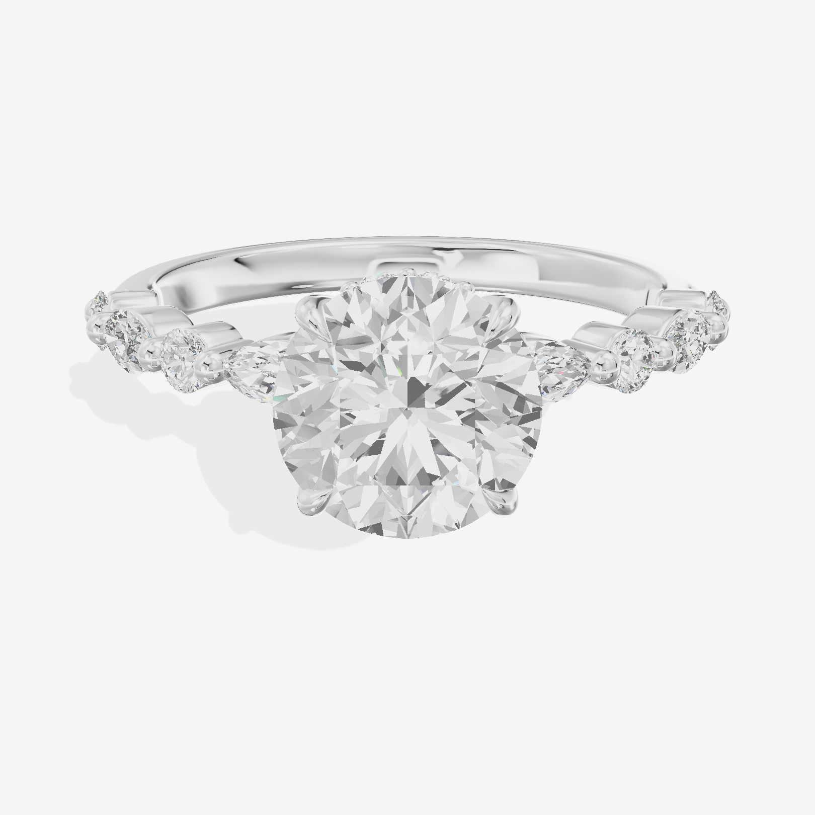 Luxe Adorae Round Hidden Halo Engagement Ring (2/5 ct. tw.) in Platinum
