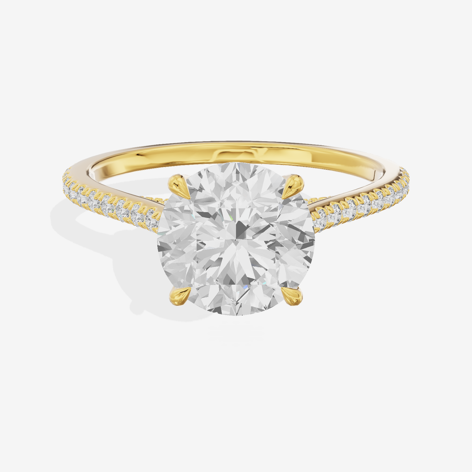 Luxe Aimora Round Engagement Ring with Side Stones (1/4 ct. tw.) in 18K Yellow Gold
