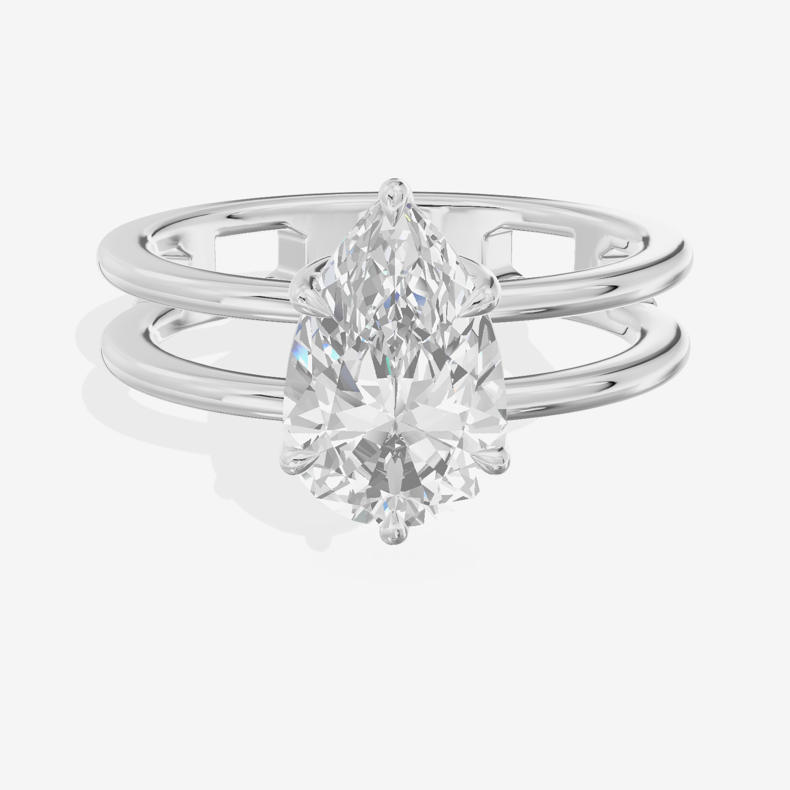 Sealed Promezza 4.3mm Pear Solitaire Engagement Ring in Platinum