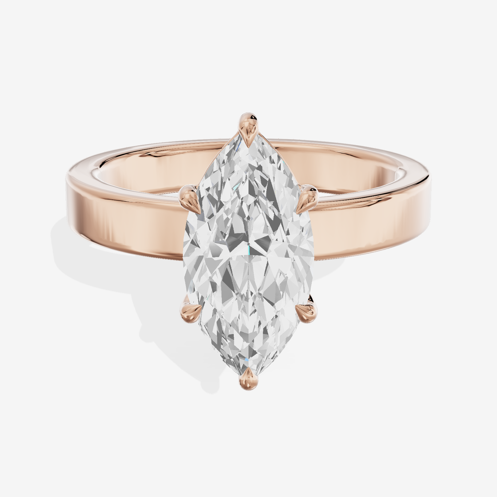 Eternal Vowsae 3mm Marquise Solitaire Engagement Ring in 18K Rose Gold