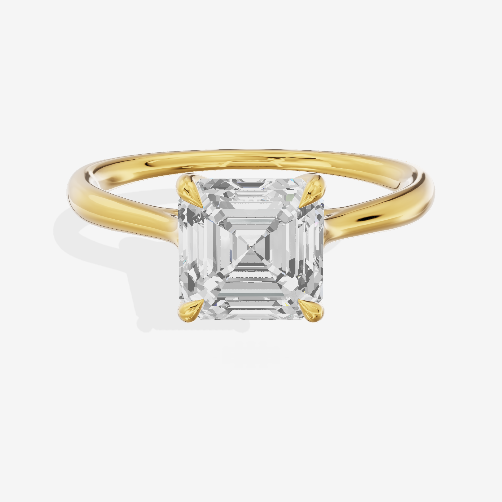 Mayrelle 2mm Asscher Solitaire Engagement Ring in 18K Yellow Gold