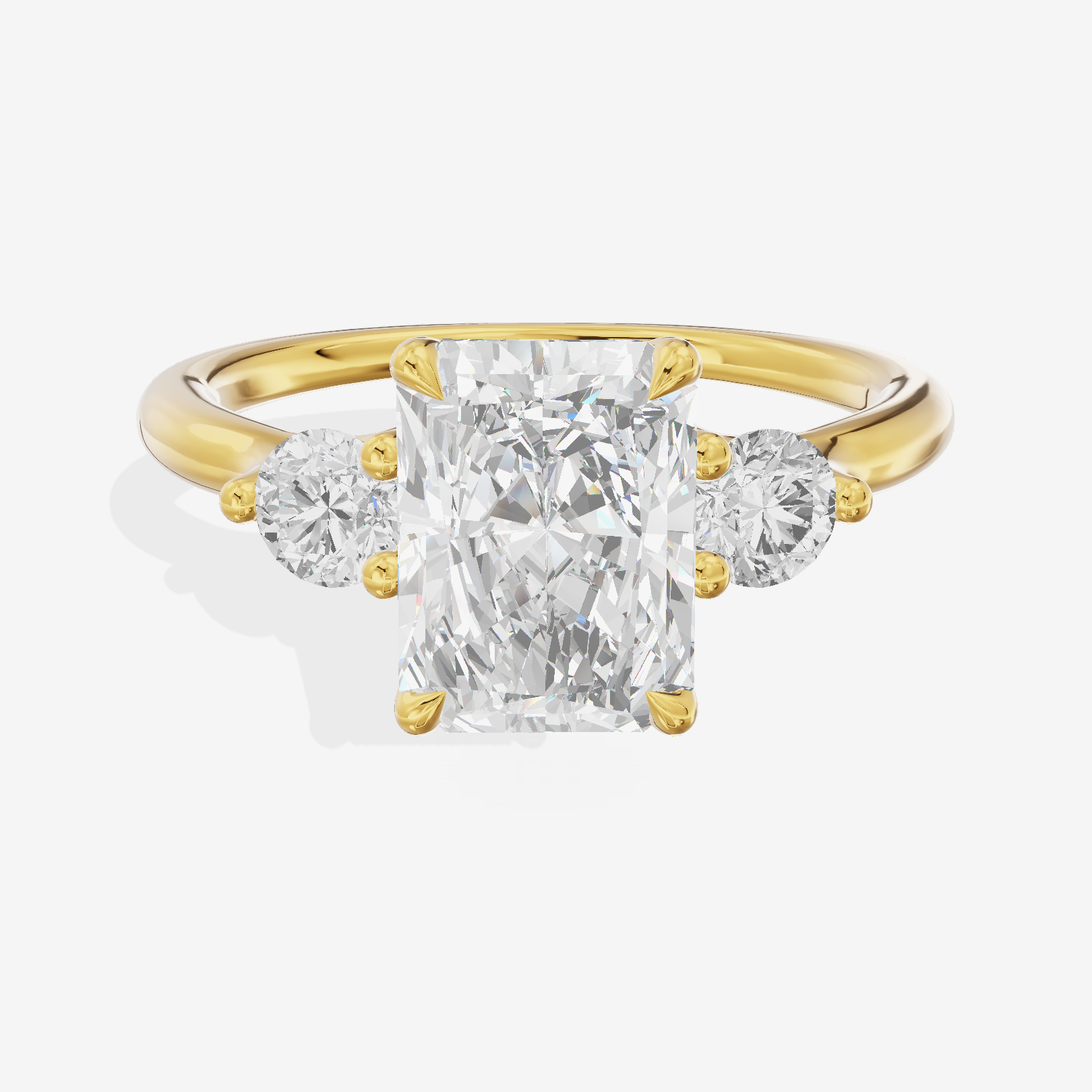 Triade Anniversary Anniversary Radiant Three Stone Engagement Ring (1/2 ct. tw.) in 14K Yellow Gold