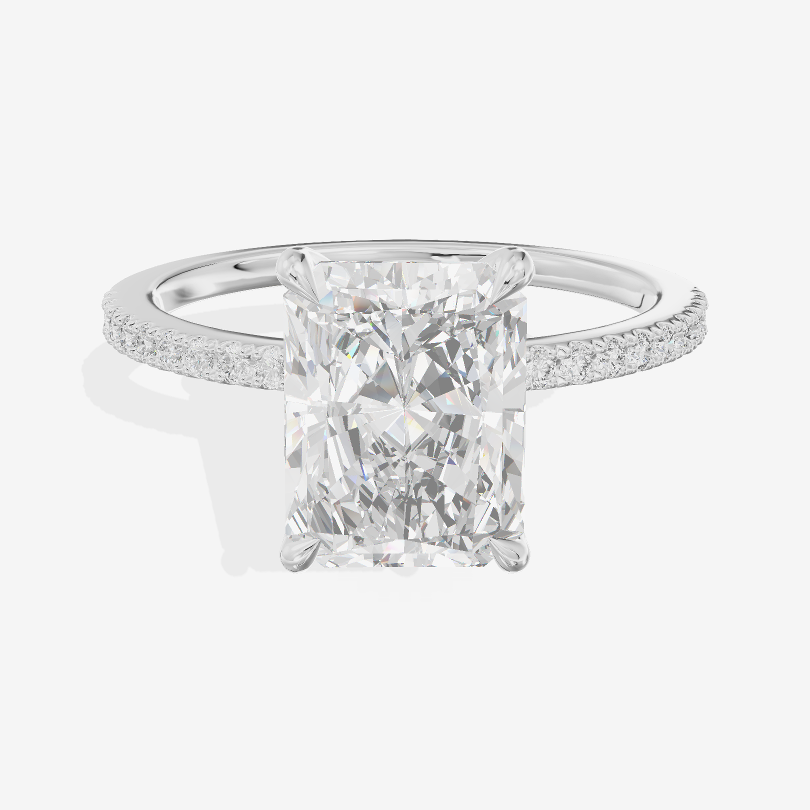 Lateria Hidden Halo Radiant Engagement Ring (1/5 ct. tw.) in 18K White Gold
