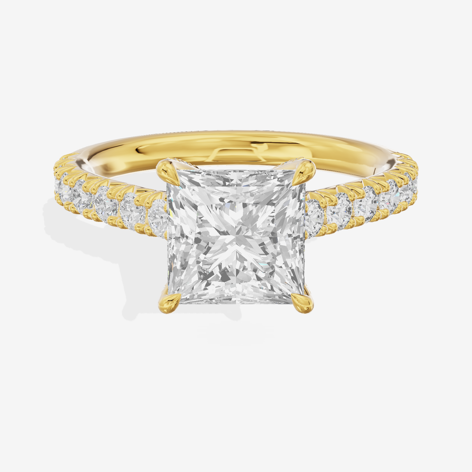 Clusta Hidden Halo Princess Engagement Ring (1/2 ct. tw.) in 14K Yellow Gold