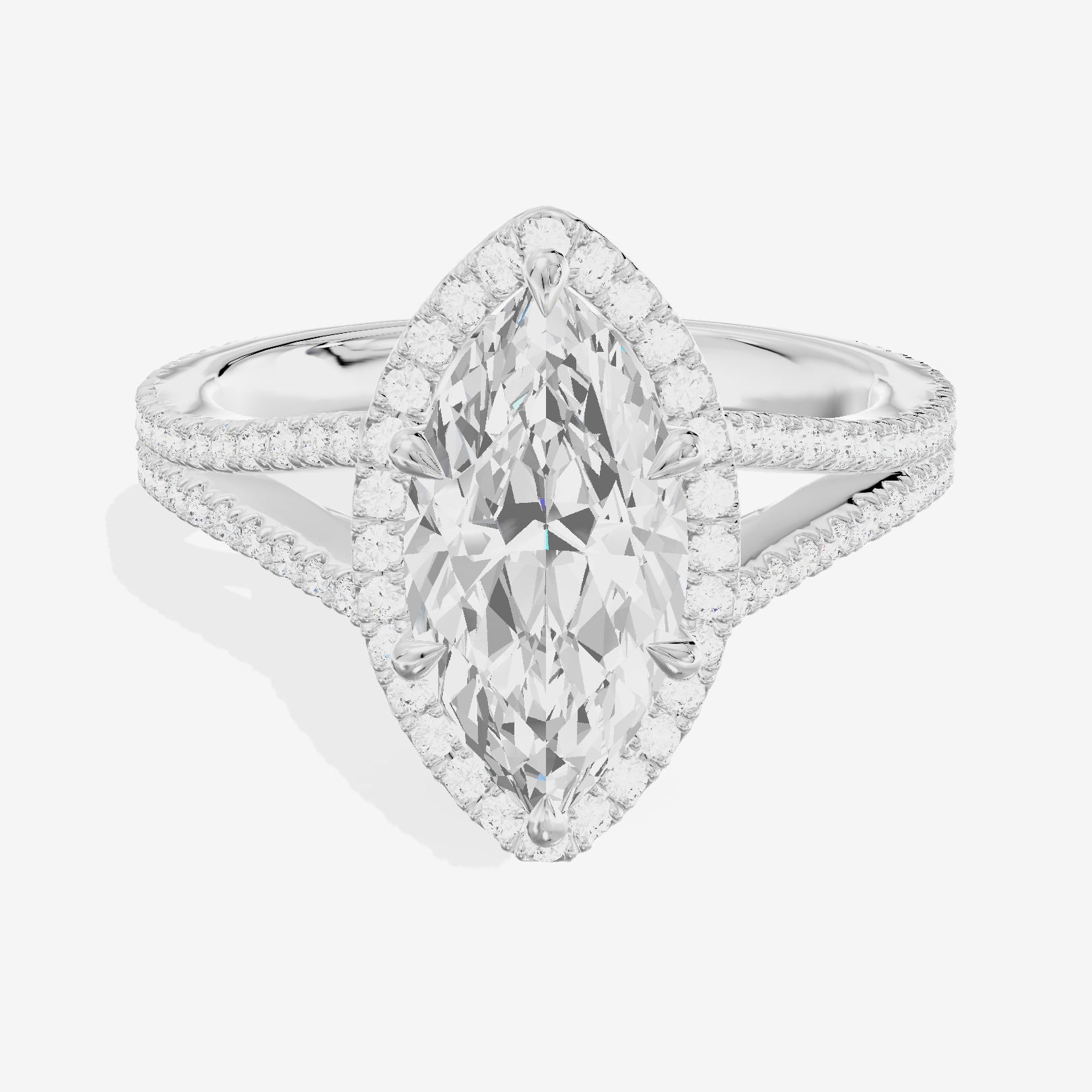 Vintage Adorae Marquise Hidden Halo Engagement Ring (2/5 ct. tw.) in 14K White Gold