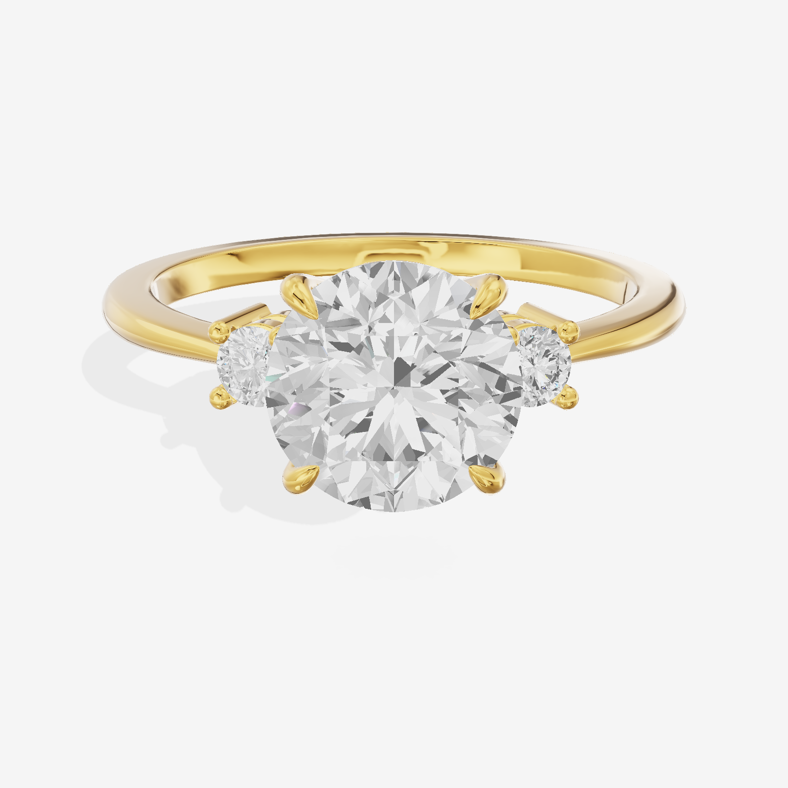 Eternal Aimora Round Three Stone Engagement Ring (1/10 ct. tw.) in 14K Yellow Gold