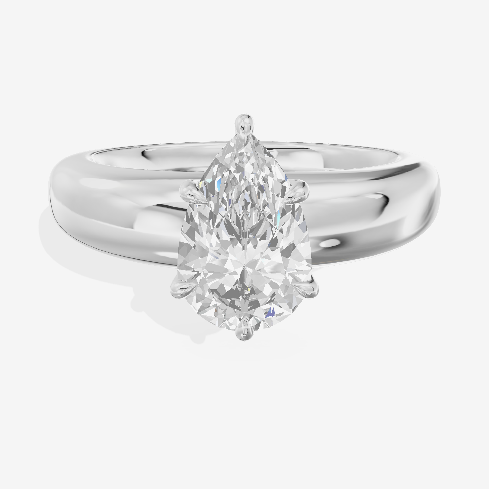 Whispered Adorae 5mm Pear Solitaire Engagement Ring in Platinum
