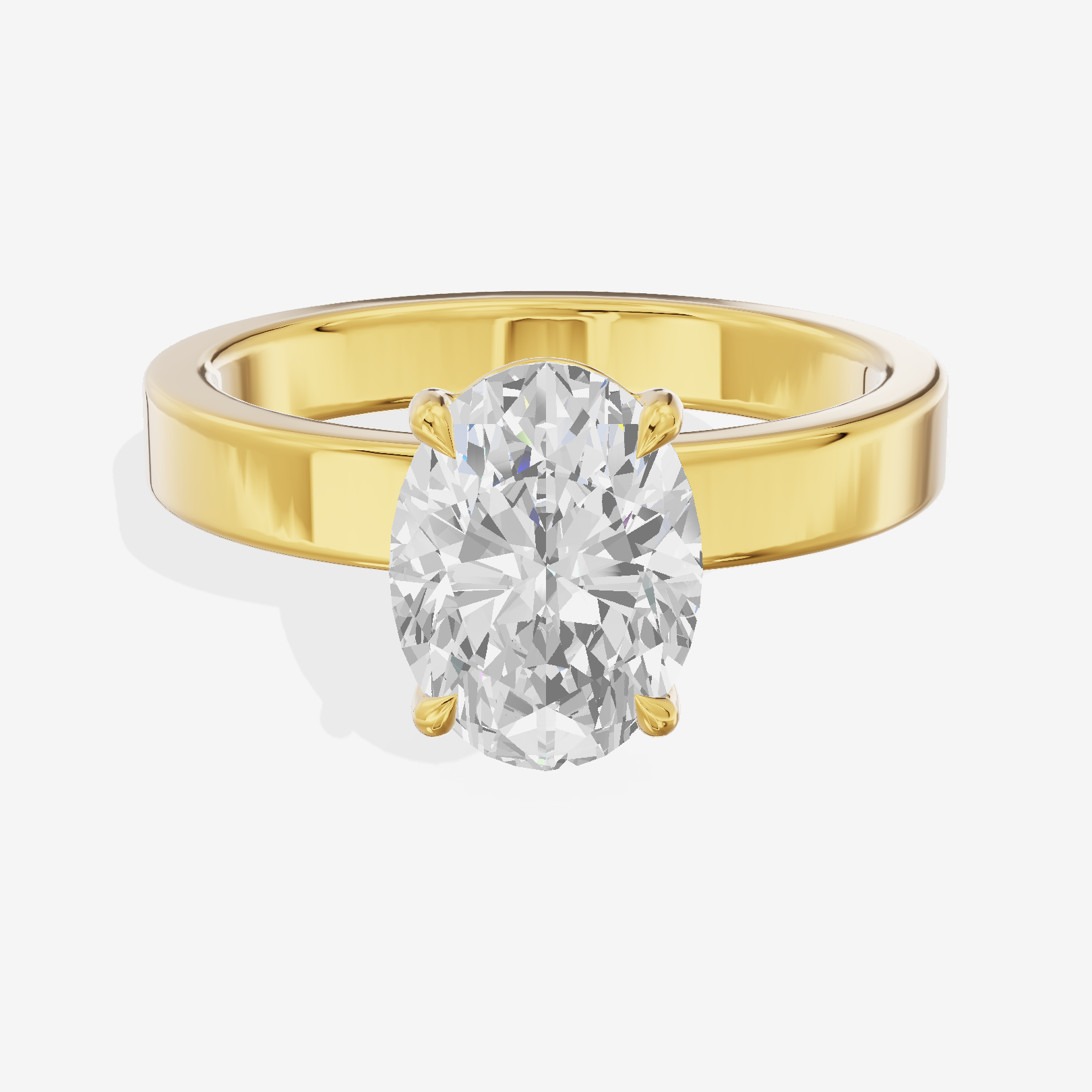 Eternal Vowsae 3mm Oval Solitaire Engagement Ring in 18K Yellow Gold