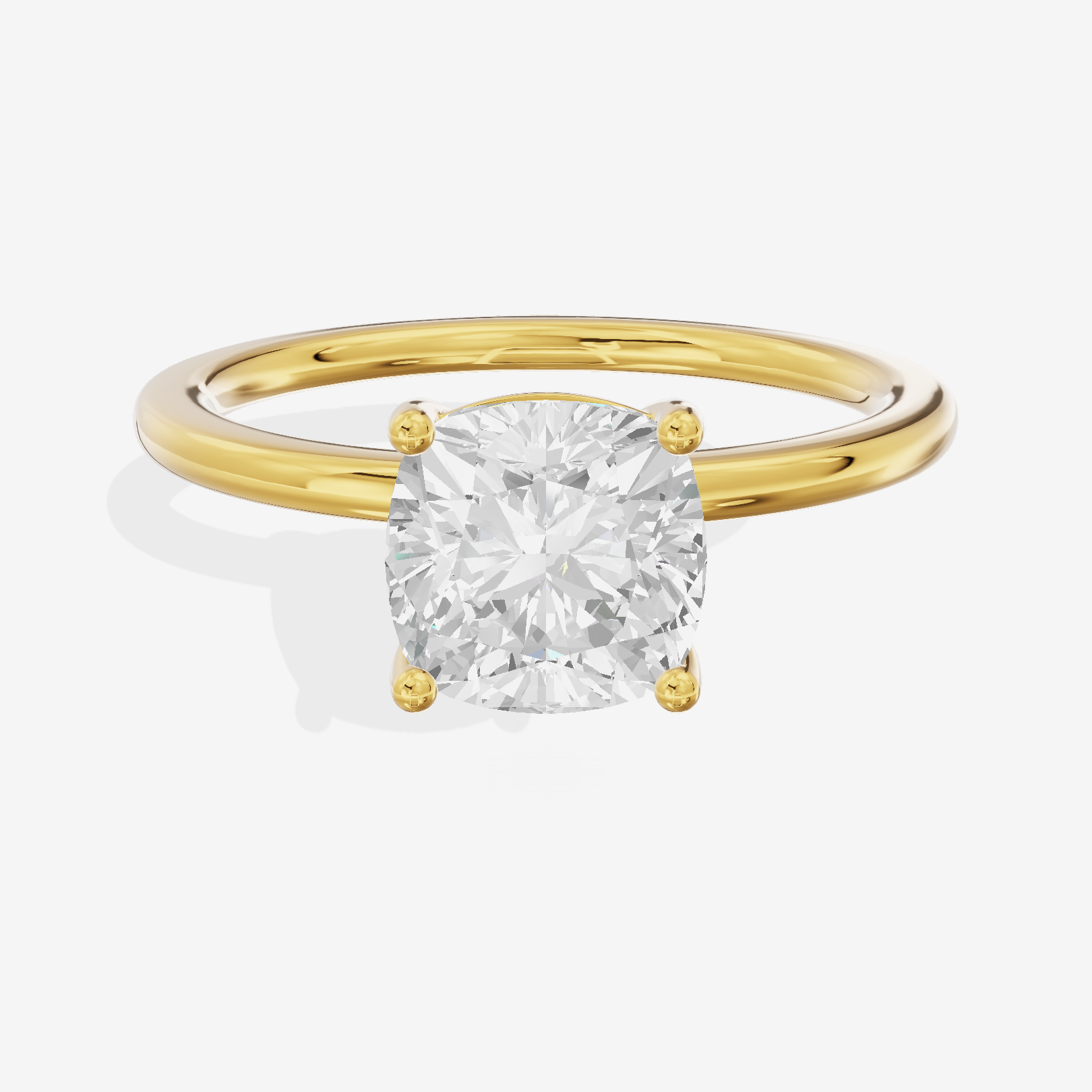 Eversince 1.4mm Cushion Solitaire Engagement Ring in 18K Yellow Gold