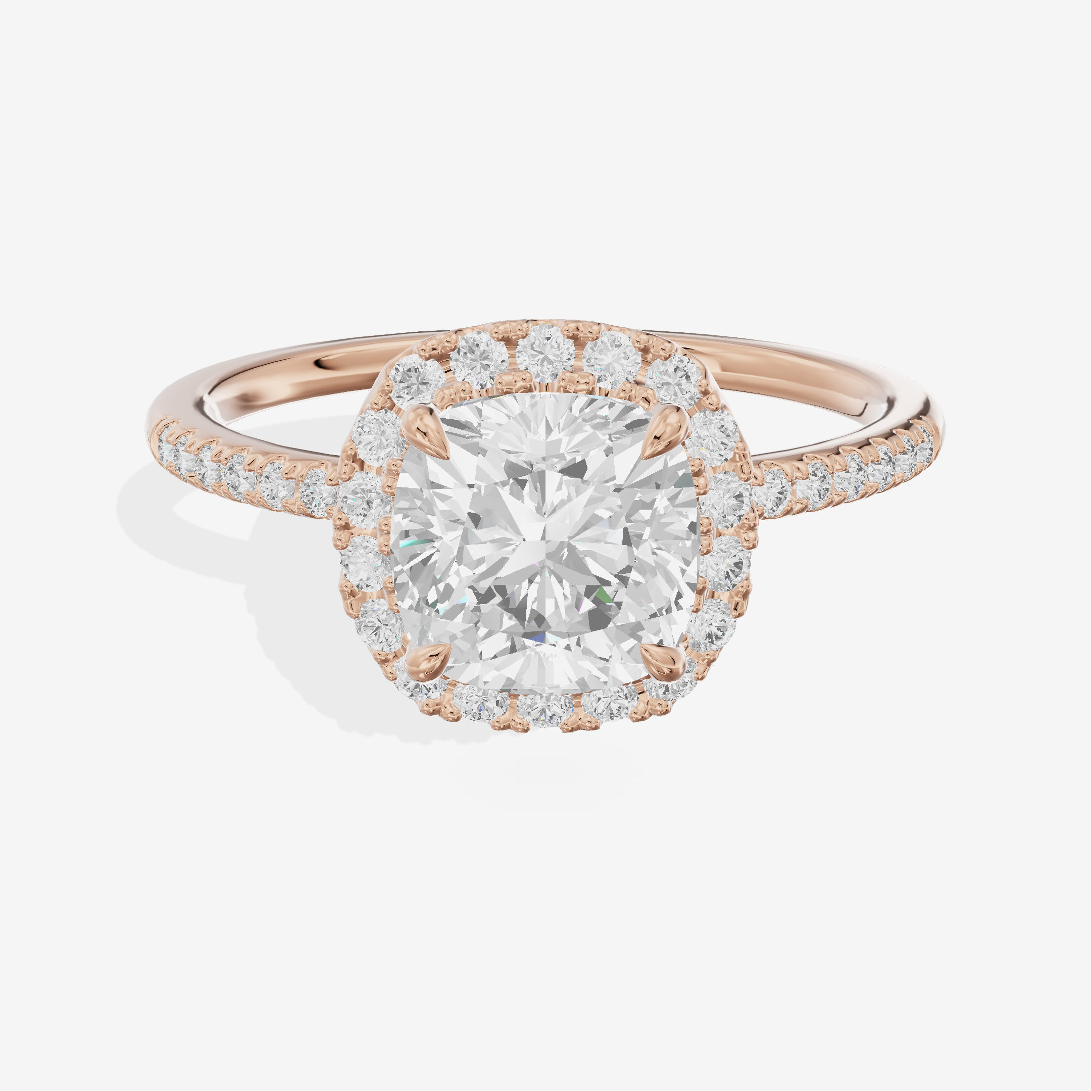 Luxe Linger Cushion Halo Engagement Ring (1/2 ct. tw.) in 14K Rose Gold
