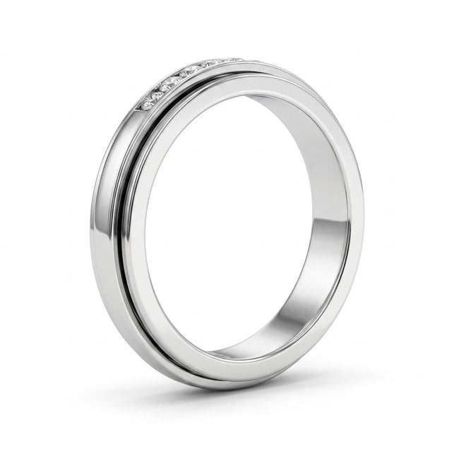 Low Profile Eternity Round Wedding Band (2/3 ct. tw.) in 18K White Gold