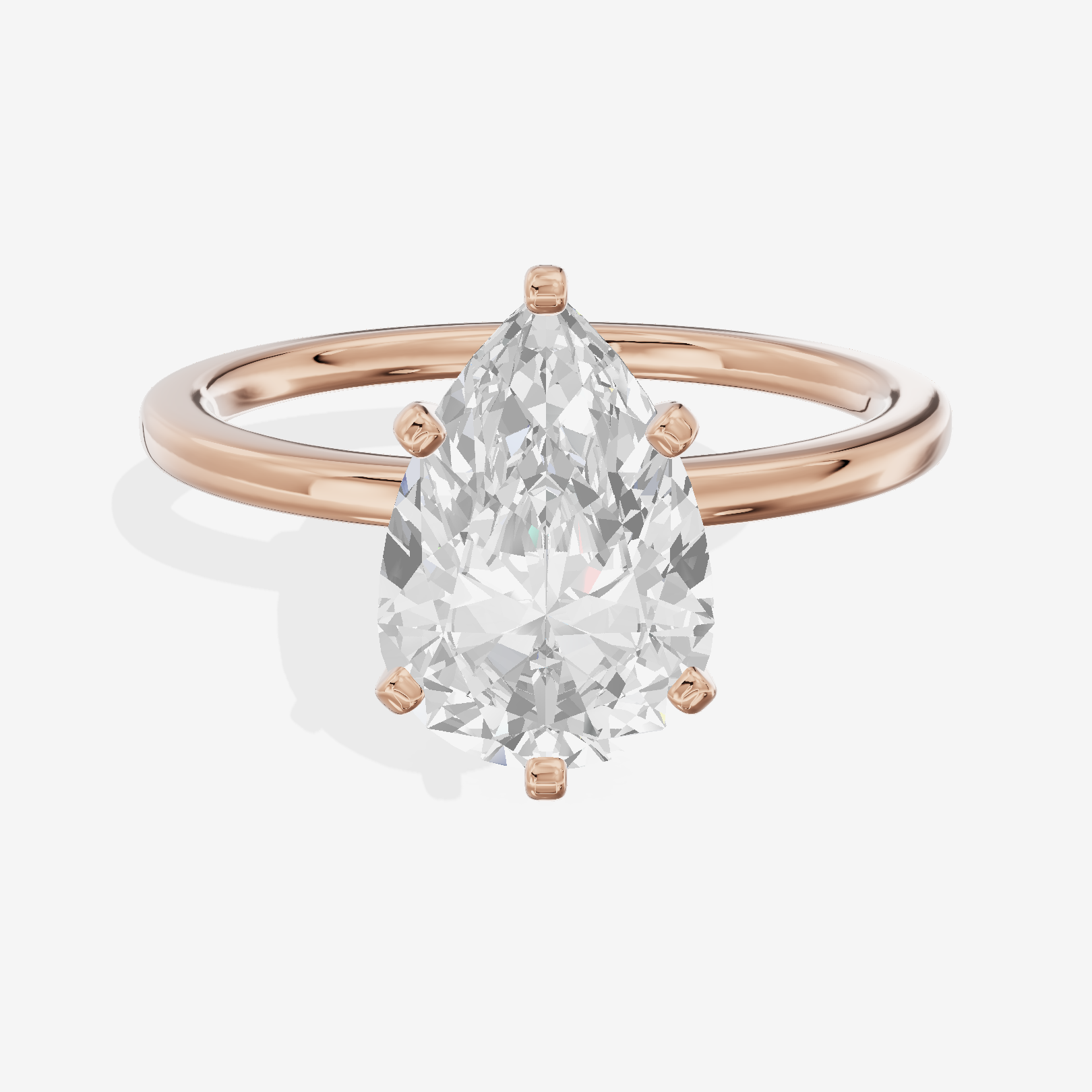Petite Sincere 1.5mm Pear Six-Prong Engagement Ring in 18K Rose Gold