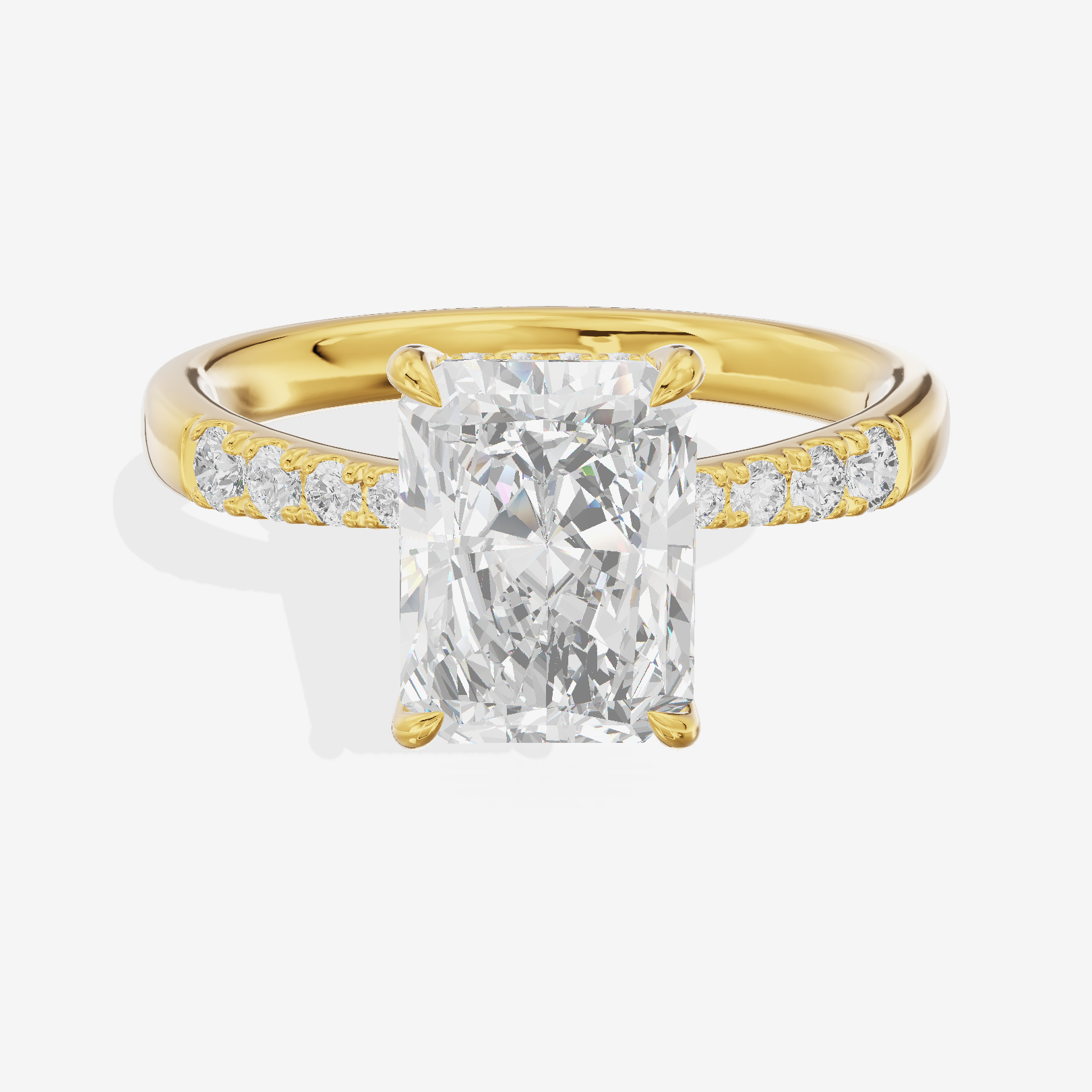 Mayrelle Hidden Halo Radiant Engagement Ring (1/5 ct. tw.) in 14K Yellow Gold