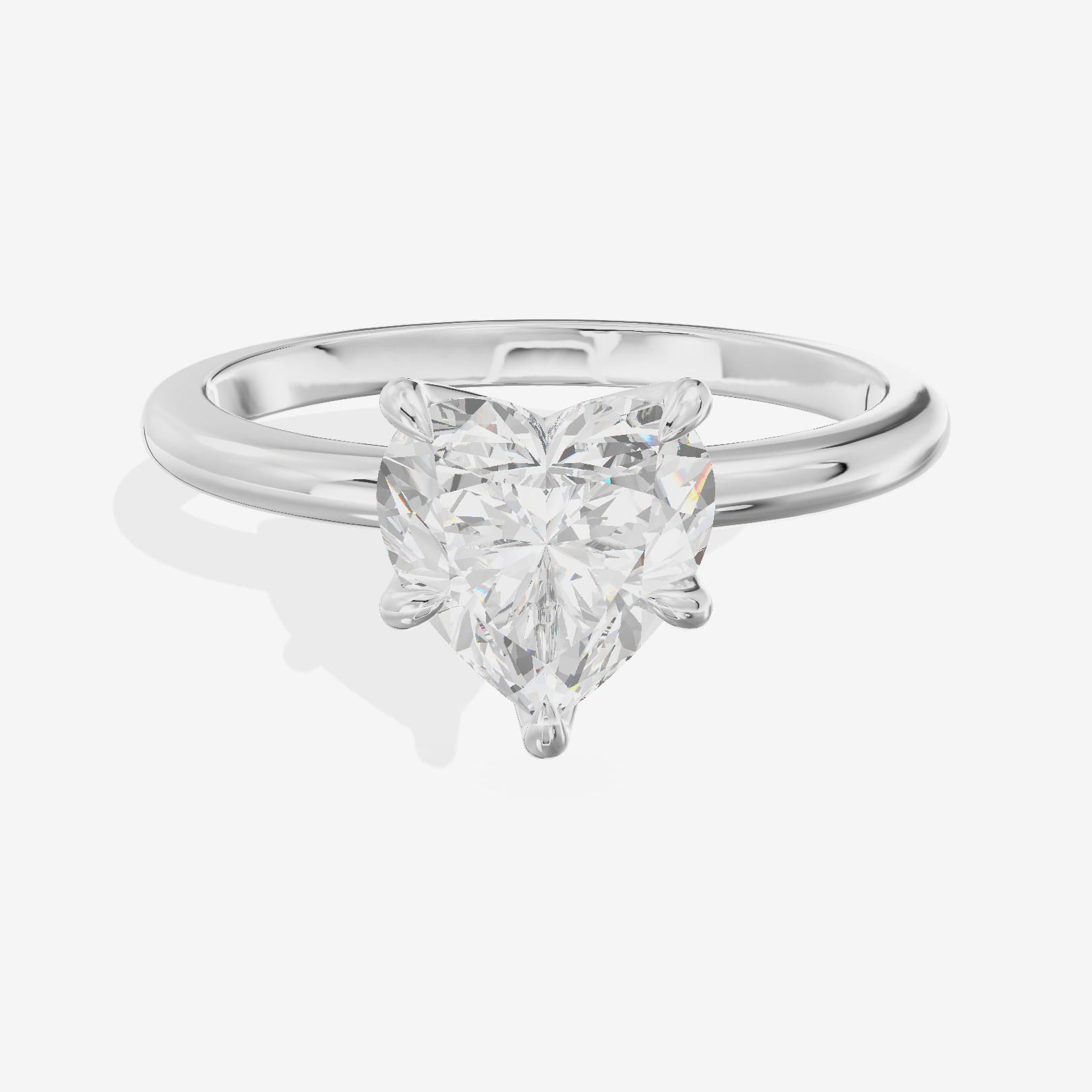 Petite Janevra 2mm Heart Solitaire Engagement Ring (1/4 ct. tw.) in 14K White Gold