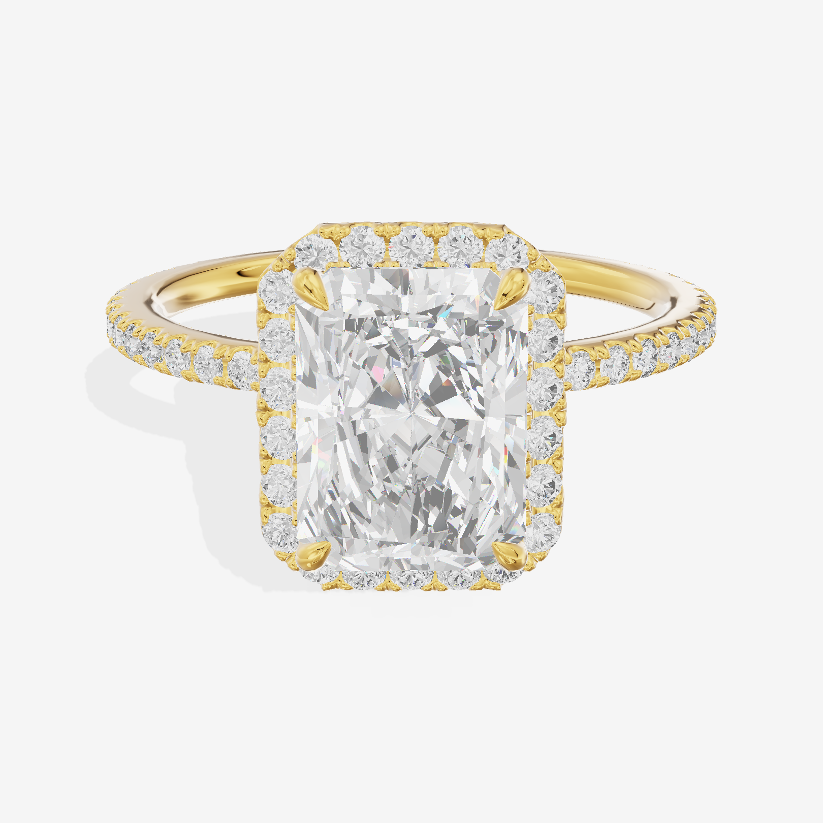 Grand Adorae Radiant Hidden Halo Engagement Ring (1/2 ct. tw.) in 18K Yellow Gold