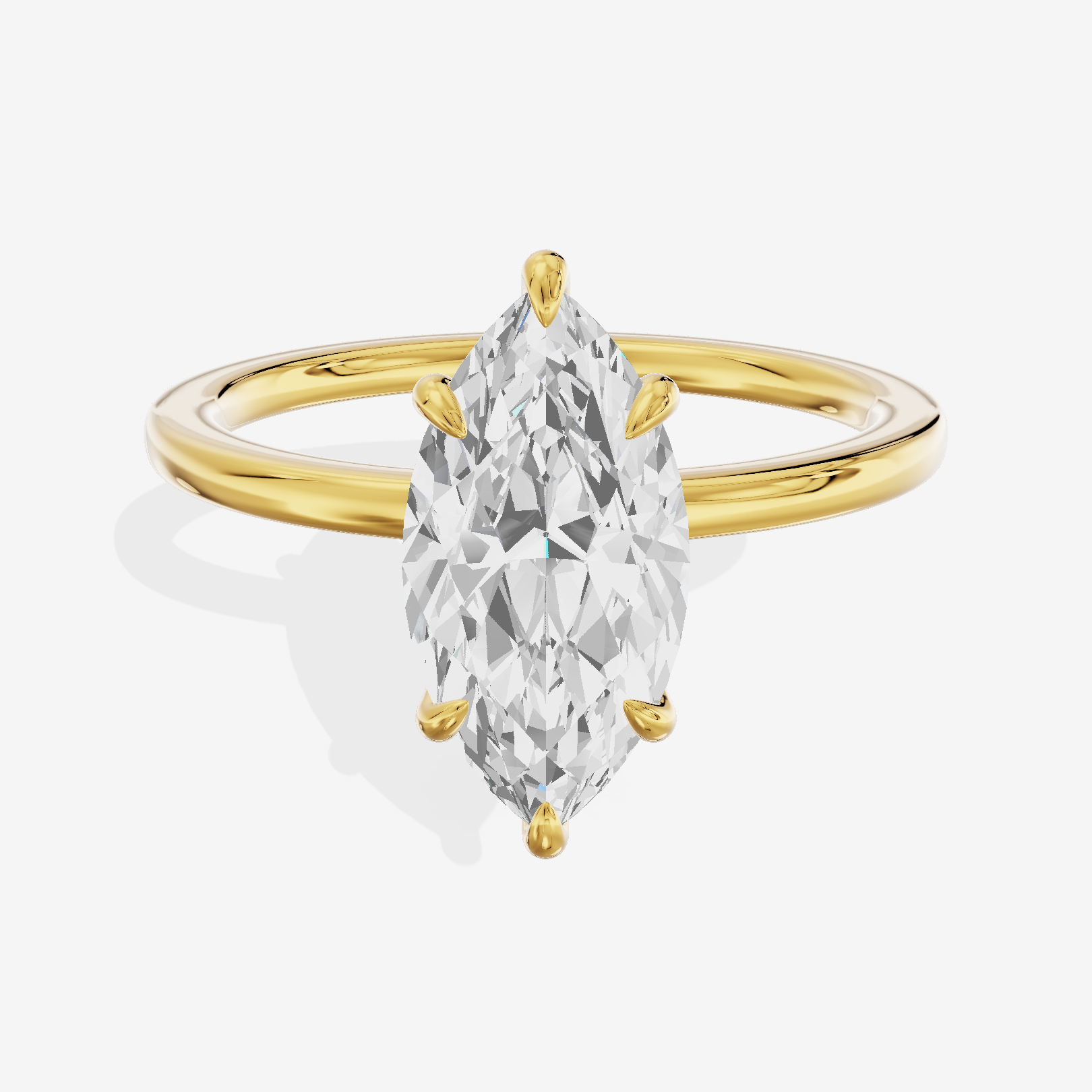 Sincere Halo Marquise Engagement Ring (1/15 ct. tw.) in 14K Yellow Gold