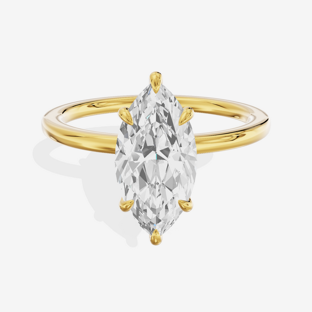 Sincere Halo Marquise Engagement Ring (1/15 ct. tw.) in 14K Yellow Gold