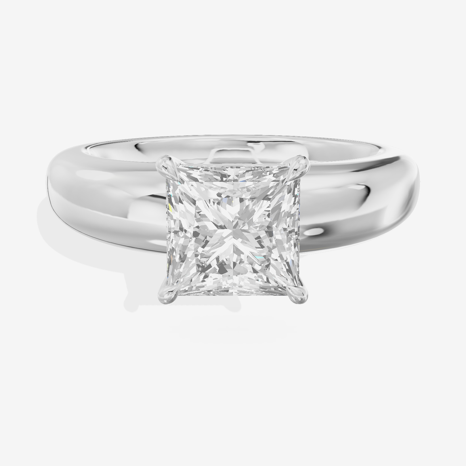 Whispered Adorae 5mm Princess Solitaire Engagement Ring in Platinum