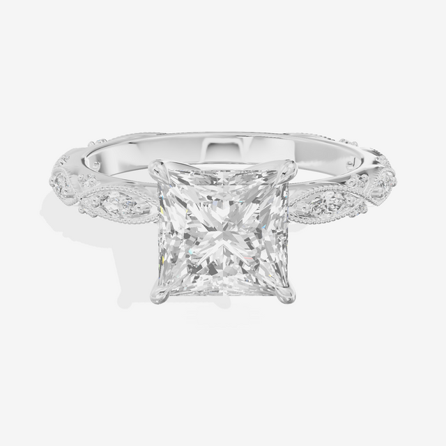 Vintage Whisper Princess Engagement Ring (1/4 ct. tw.) in 14K White Gold