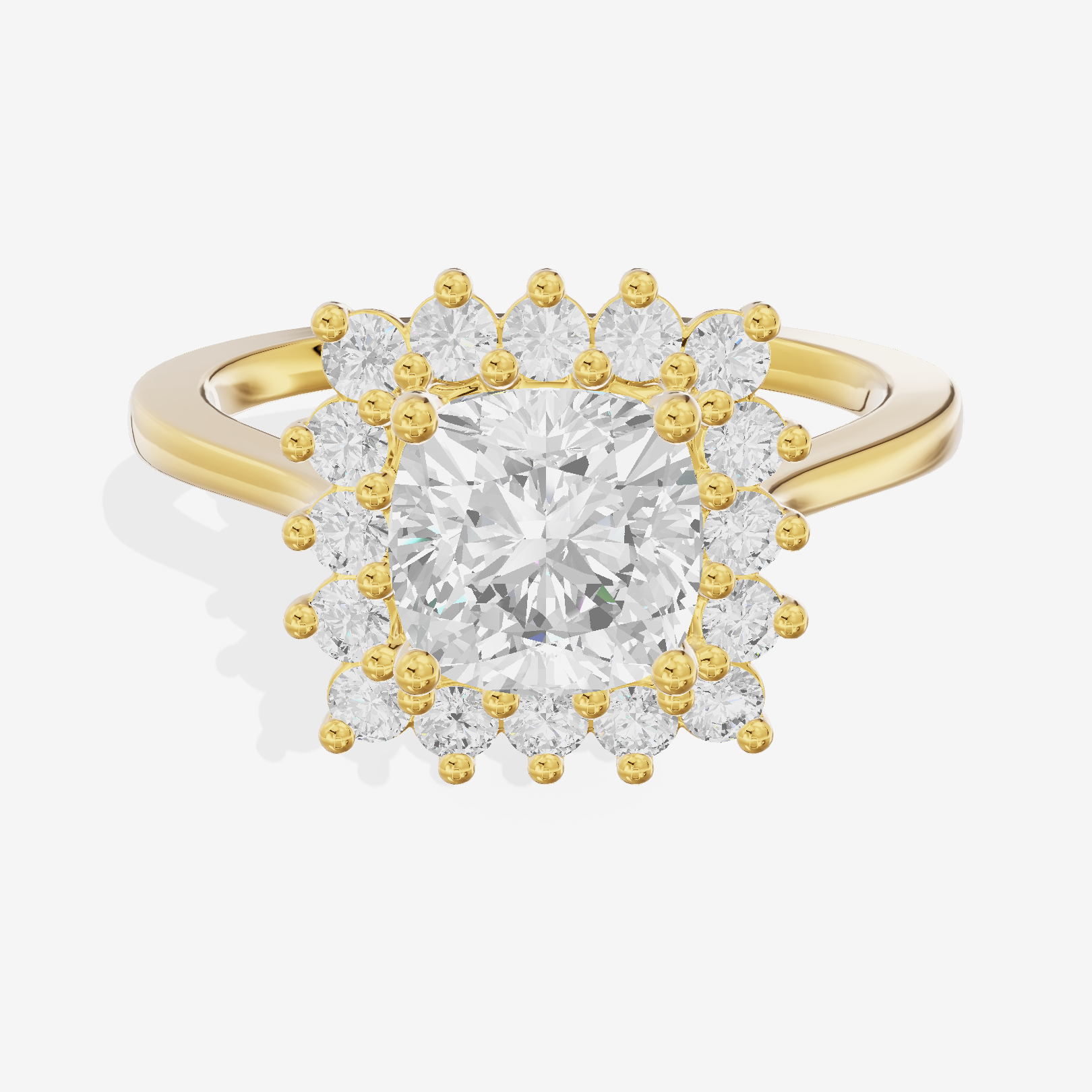Liviana Halo Cushion Engagement Ring (1/4 ct. tw.) in 18K Yellow Gold