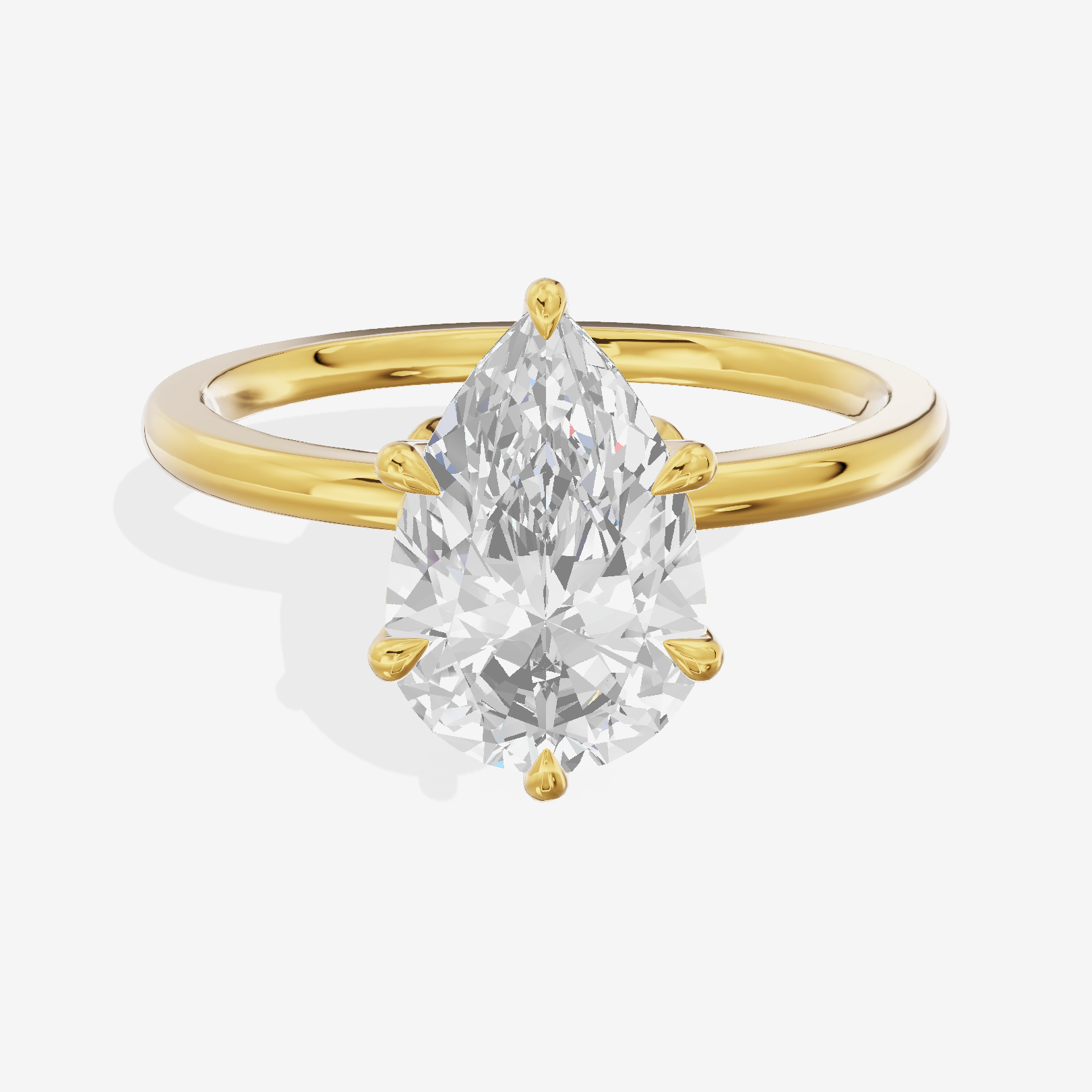 Janevra Pear Engagement Ring with Side Stones (1/10 ct. tw.) in 18K Yellow Gold