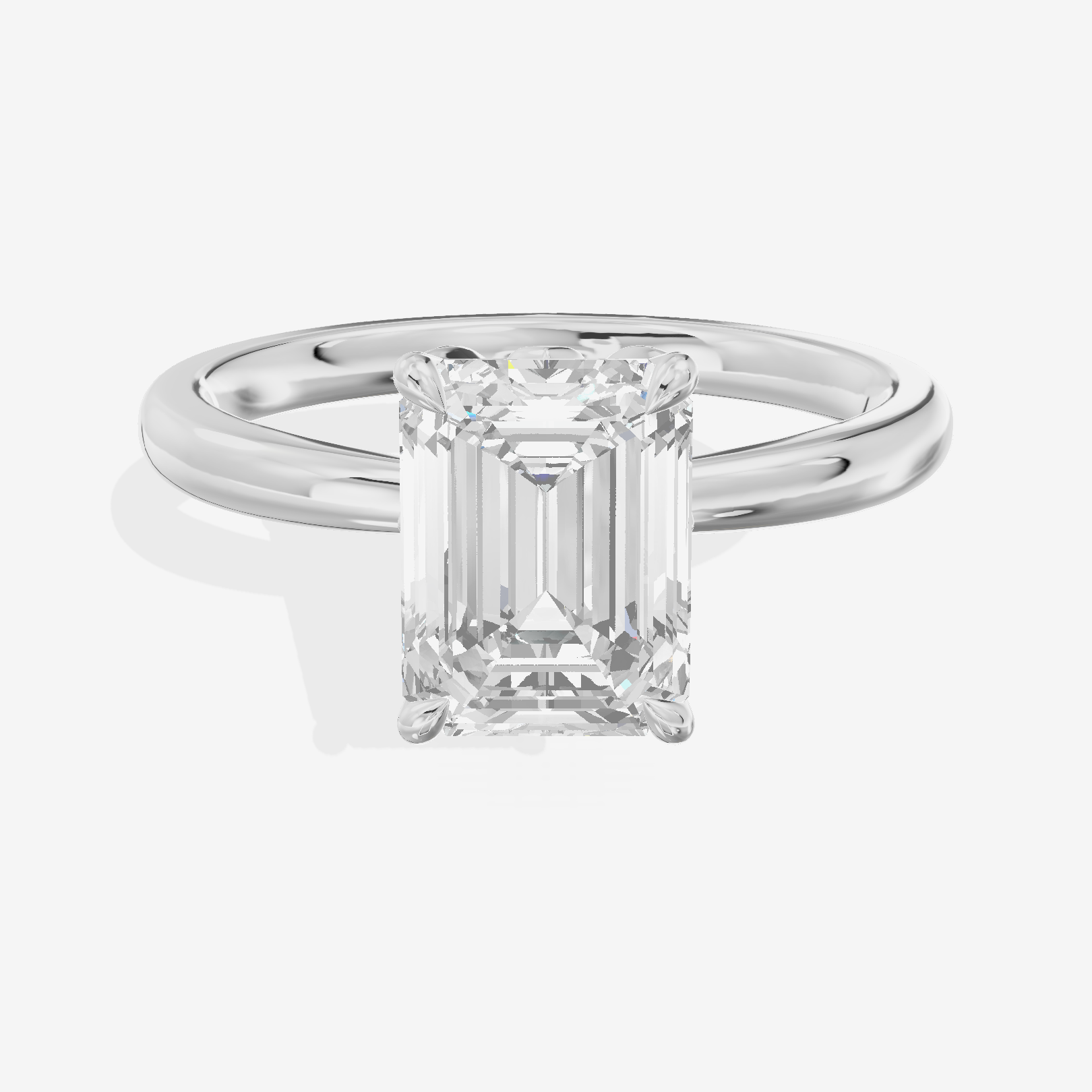 Eversince Solitaire 2mm Emerald Engagement Ring in Platinum