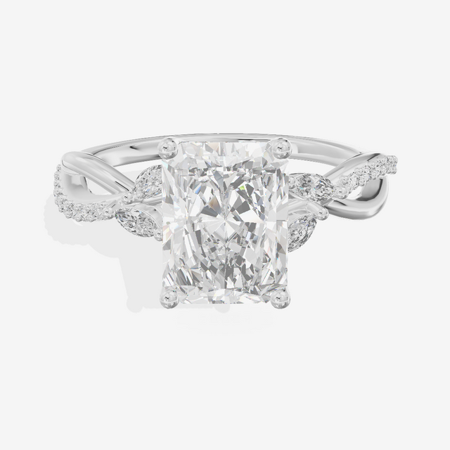 Petite Twine Radiant Twisted Engagement Ring (1/5 ct. tw.) in 14K White Gold