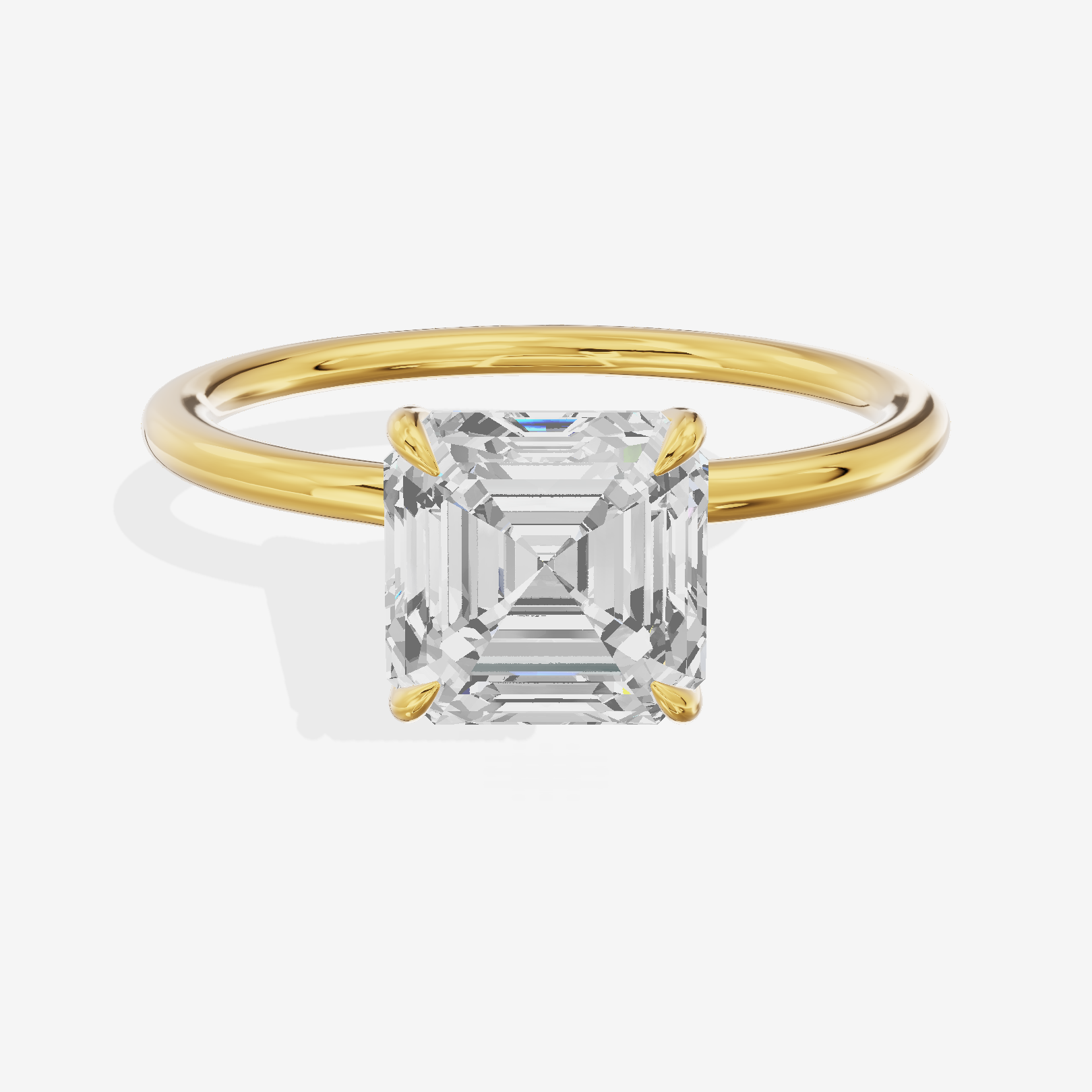 Classic Mayrelle 1.8mm Asscher Solitaire Engagement Ring in 14K Yellow Gold