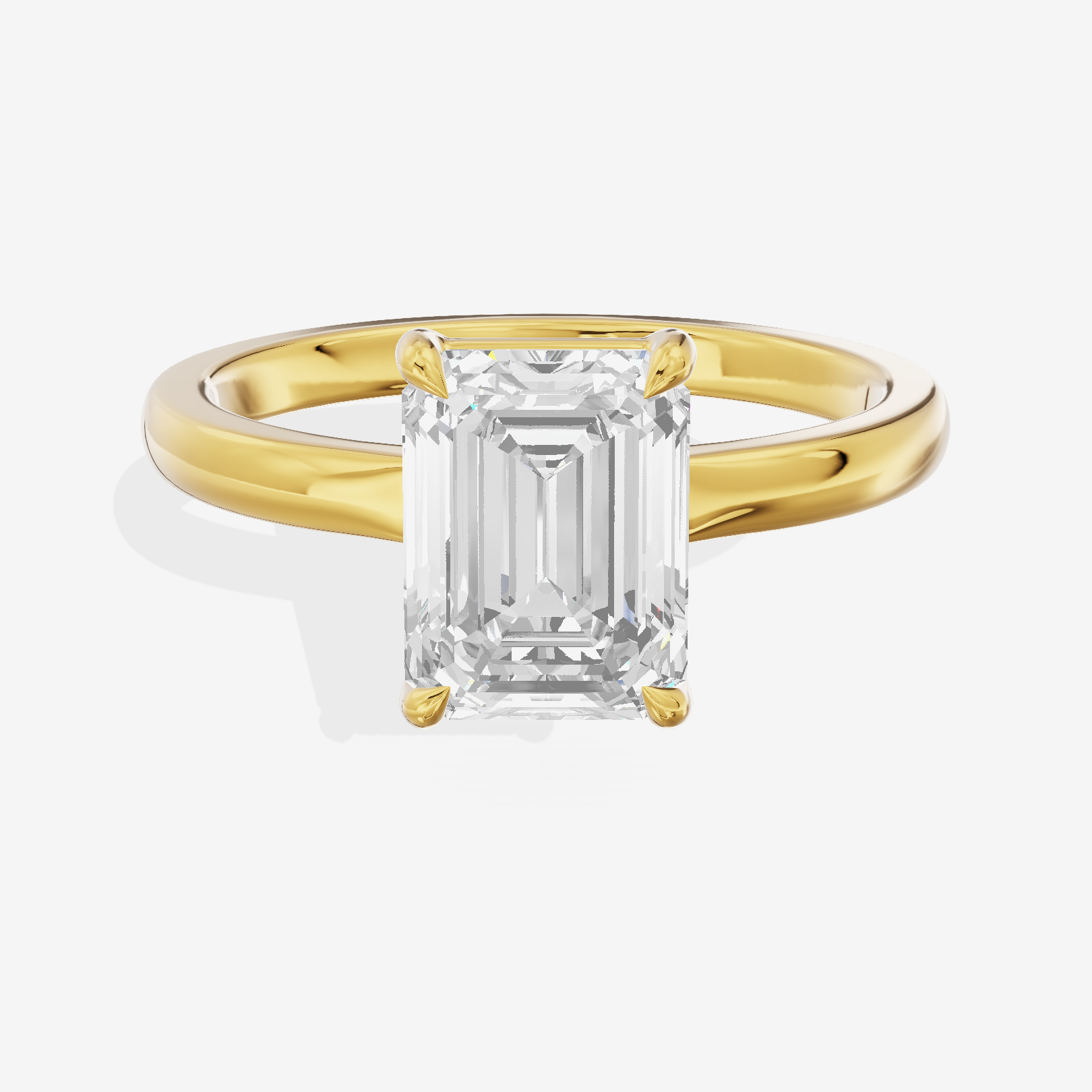 Lumina Ring 2mm Emerald Solitaire Engagement Ring in 18K Yellow Gold