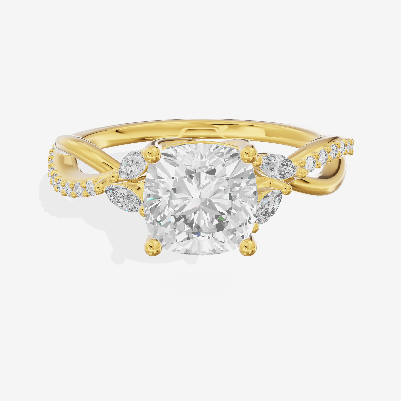Petite Twine Cushion Twisted Engagement Ring (1/5 ct. tw.) in 14K Yellow Gold