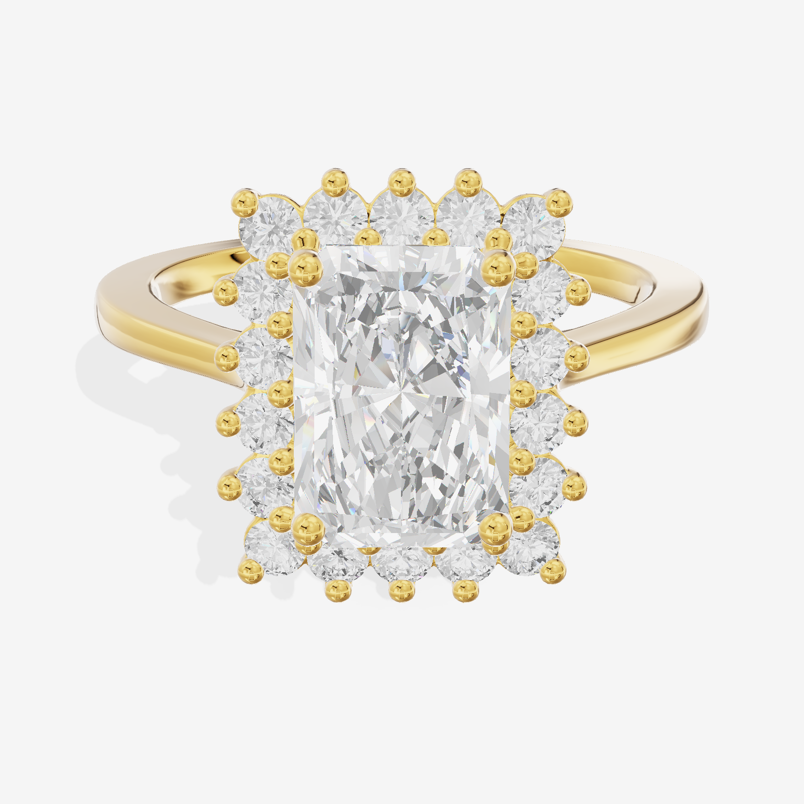 Liviana Halo Radiant Engagement Ring (1/4 ct. tw.) in 14K Yellow Gold
