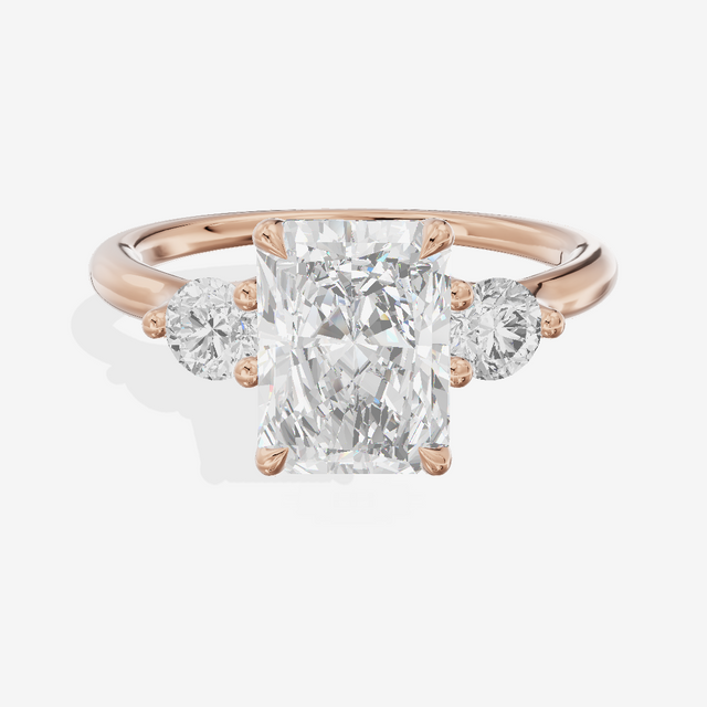 Eternal Vowsae Three Stone Radiant Engagement Ring (1/3 ct. tw.) in 14K Rose Gold