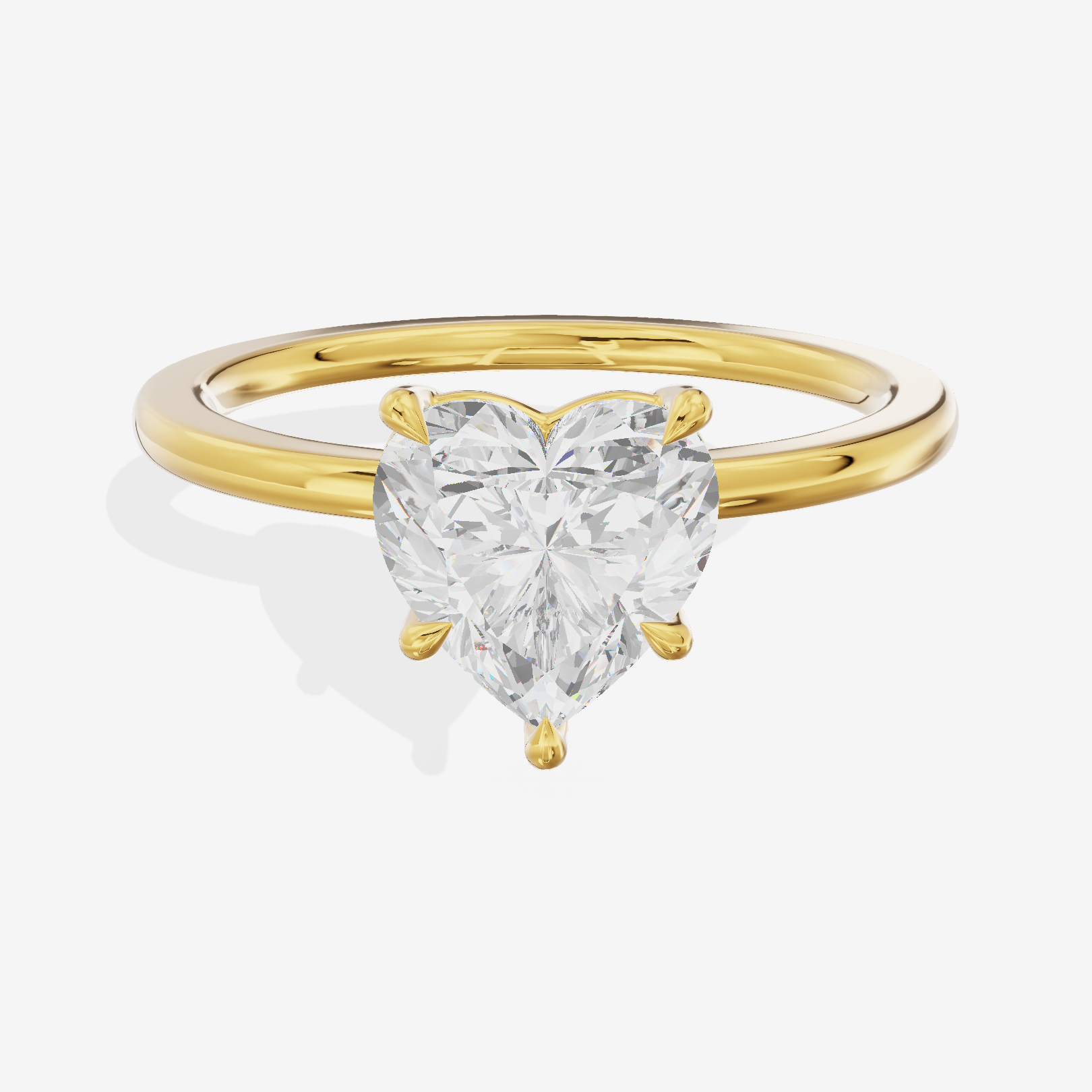 Charmae Ring 1.4mm Heart Solitaire Engagement Ring in 18K Yellow Gold
